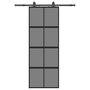 Voir la diapositive 2 : VIDAXL Porte coulissante kit quincaillerie noir 76x205 cm verre trempe