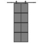 Voir la diapositive 2 : VIDAXL Porte coulissante kit quincaillerie noir 76x205 cm verre trempe