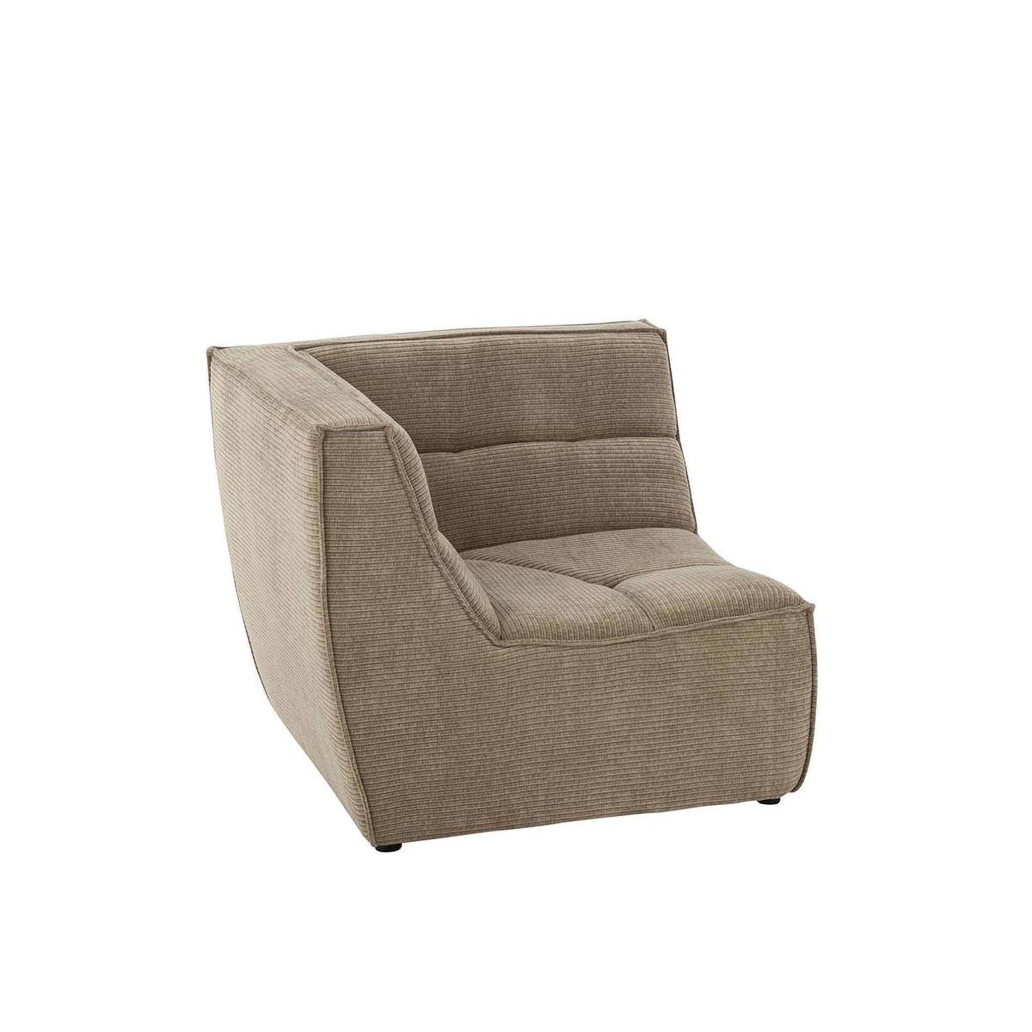 Voir la diapositive 2 : J-LINE Module canapé d'angle matelassé  grid  98cm taupe foncé