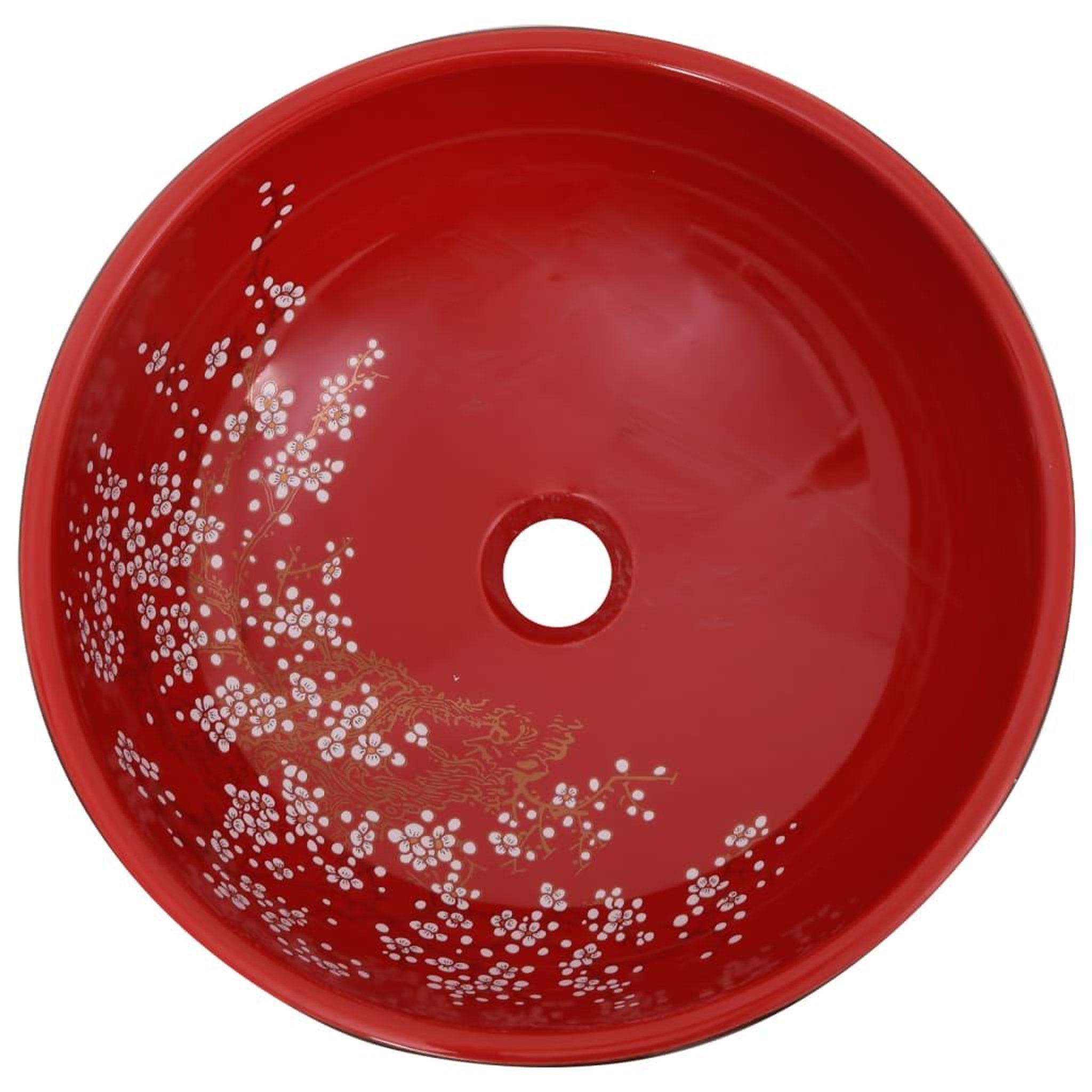 Voir la diapositive 4 : VIDAXL Vasque a poser noir et rouge rond Φ41x14 cm ceramique
