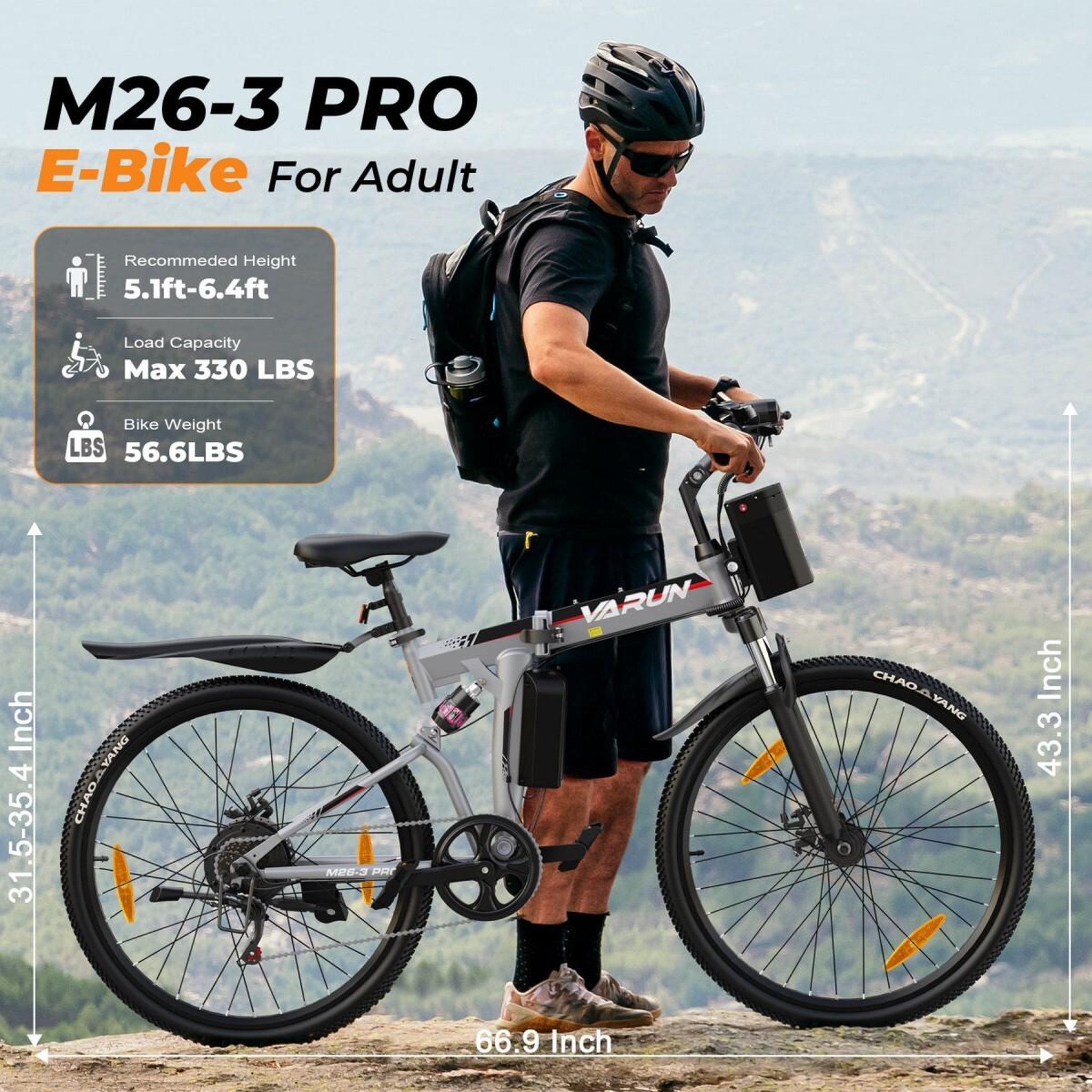 Voir la diapositive 6 : VARUN Vtt électrique pliant varun m26-3 pro 26 pouces