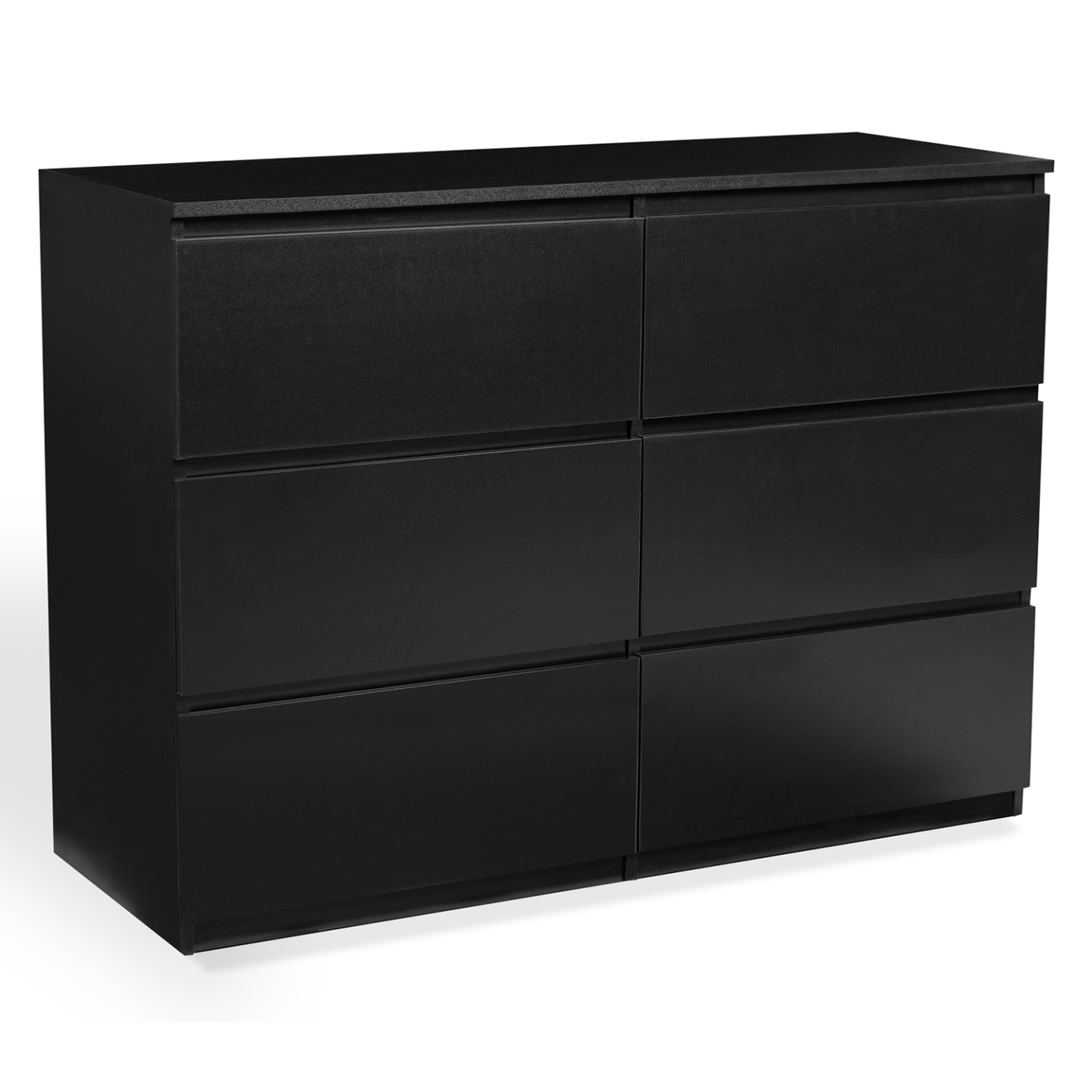 ID MARKET Commode 6 tiroirs tomi 110 cm bois noir