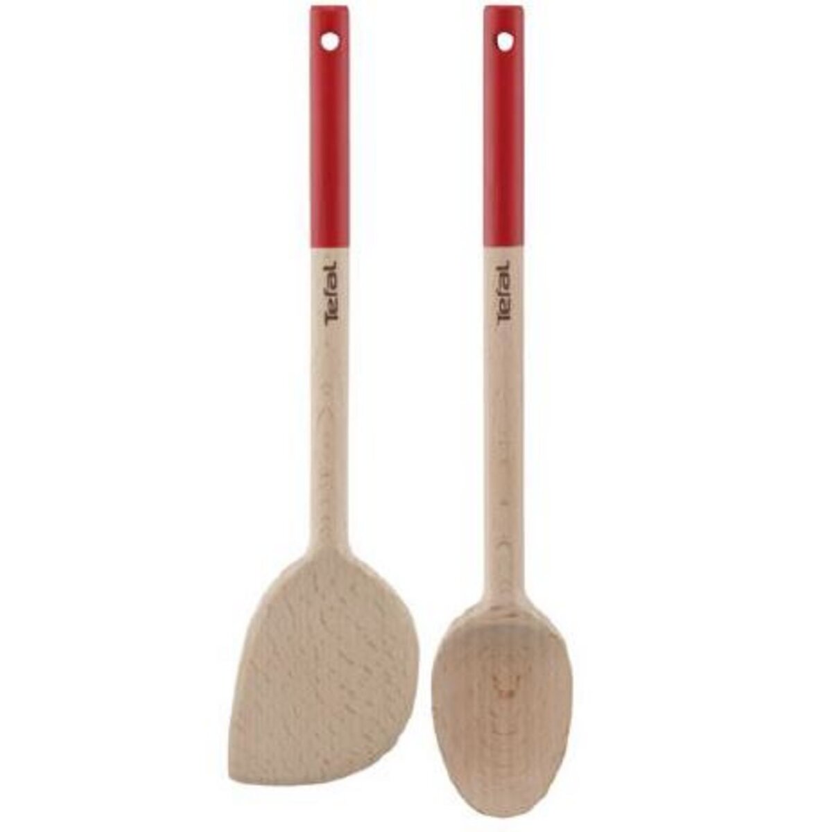 TEFAL Lot de 2 ustensiles : 1 spatules + 1 cuillère en bois 