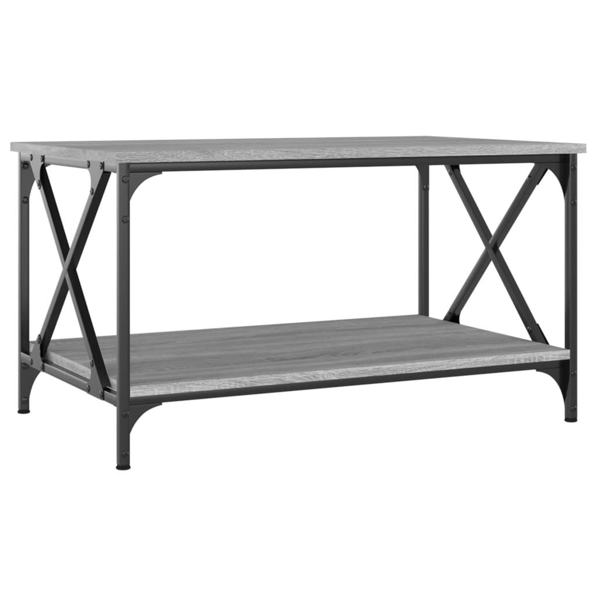 Voir la diapositive 2 : VIDAXL Table basse Sonoma gris 80x50x45 cm Bois d'ingenierie et fer