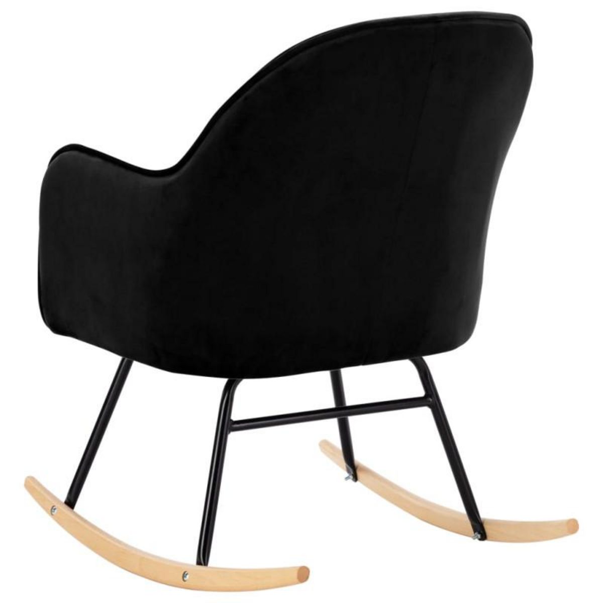VIDAXL Chaise à bascule Noir Velours