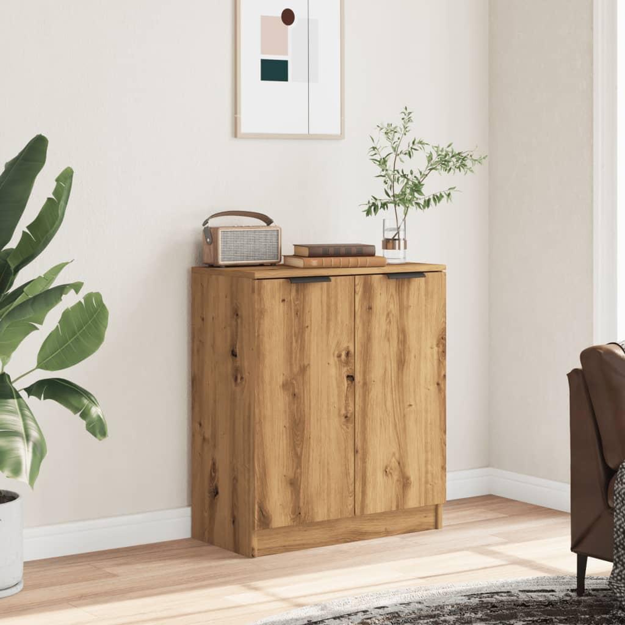 Voir la diapositive 3 : VIDAXL Buffet chene artisanal 60x30x70 cm bois d'ingenierie