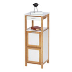 Wenko Etagère de salle de bain scandinave Finja - L. 34 x H. 89 cm - Blanc