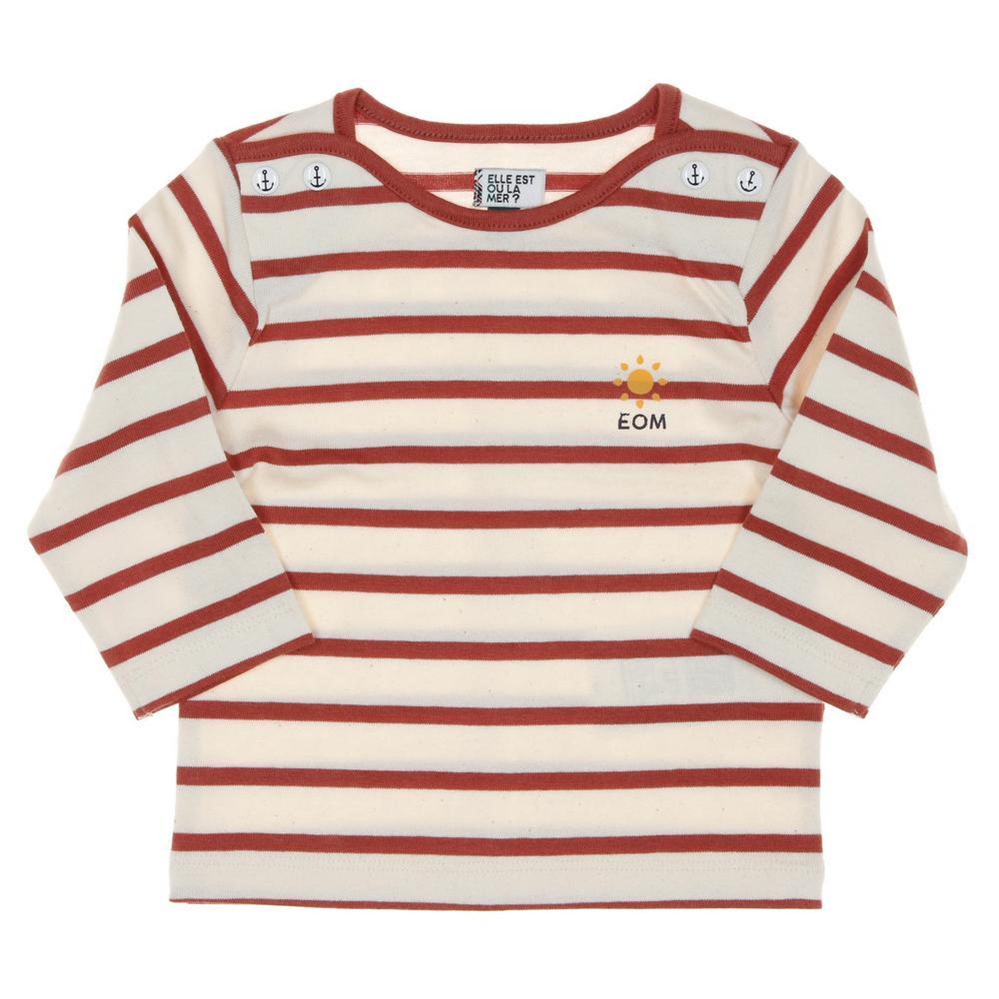 Voir la diapositive 1 : ELLE EST OU LA MER T-shirt Rose à rayures Enfant EOM Loris
