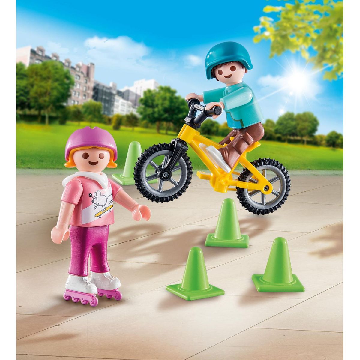 PLAYMOBIL  70061 Enfants avec Vélo et Rollers