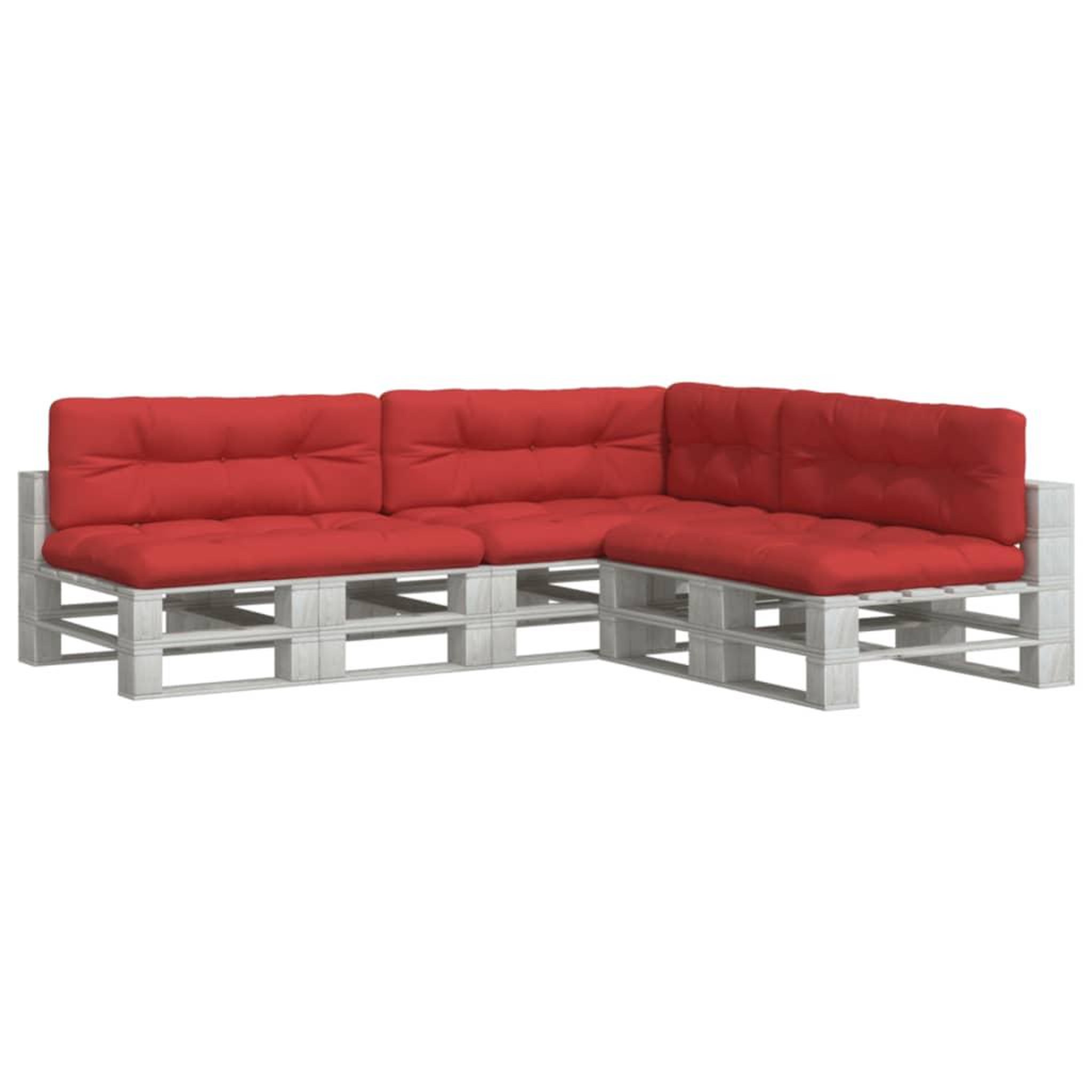 Voir la diapositive 3 : VIDAXL Coussins de palette lot de 7 rouge tissu