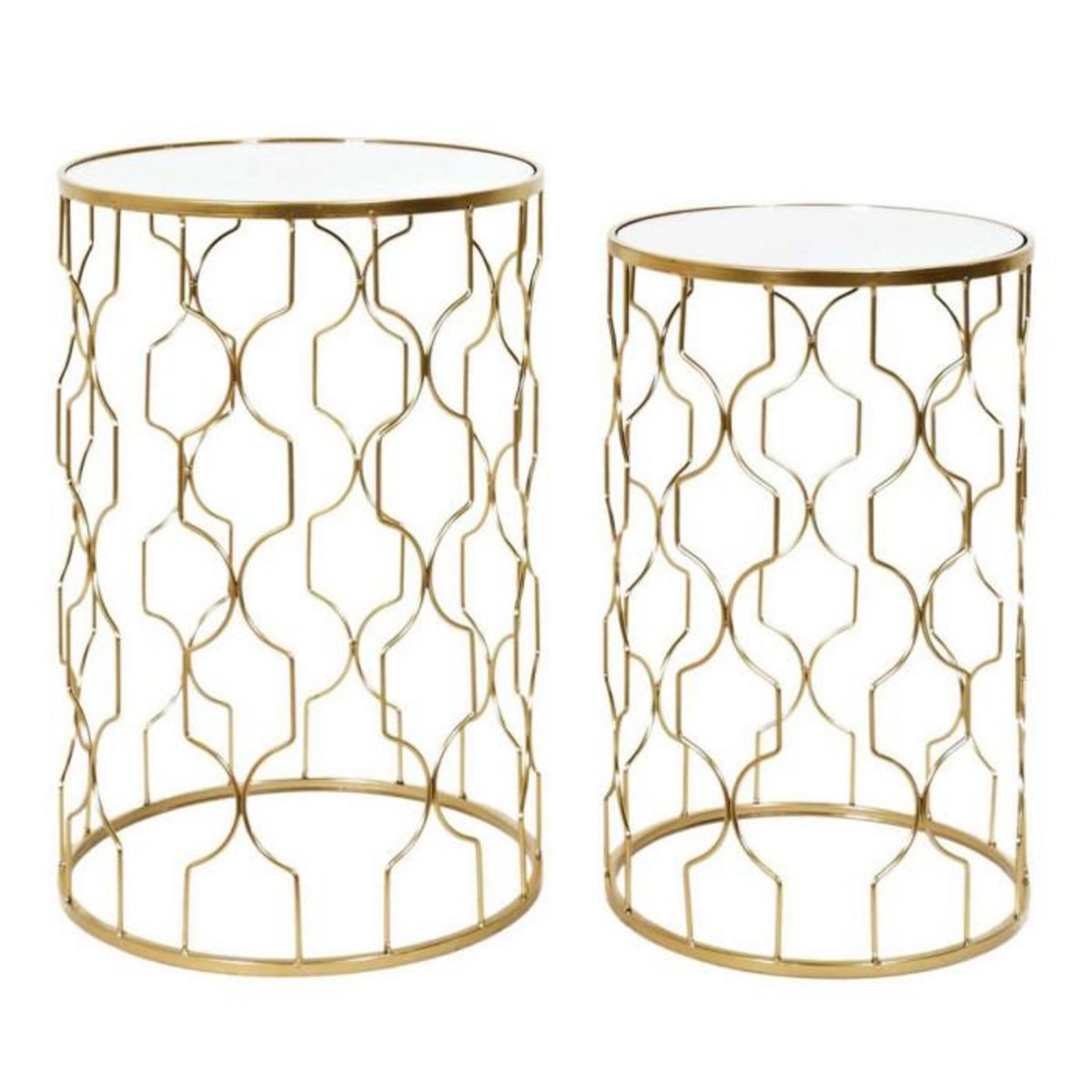 Paris Prix Lot de 2 Tables d'Appoint Gigognes  Dubai  55cm Or