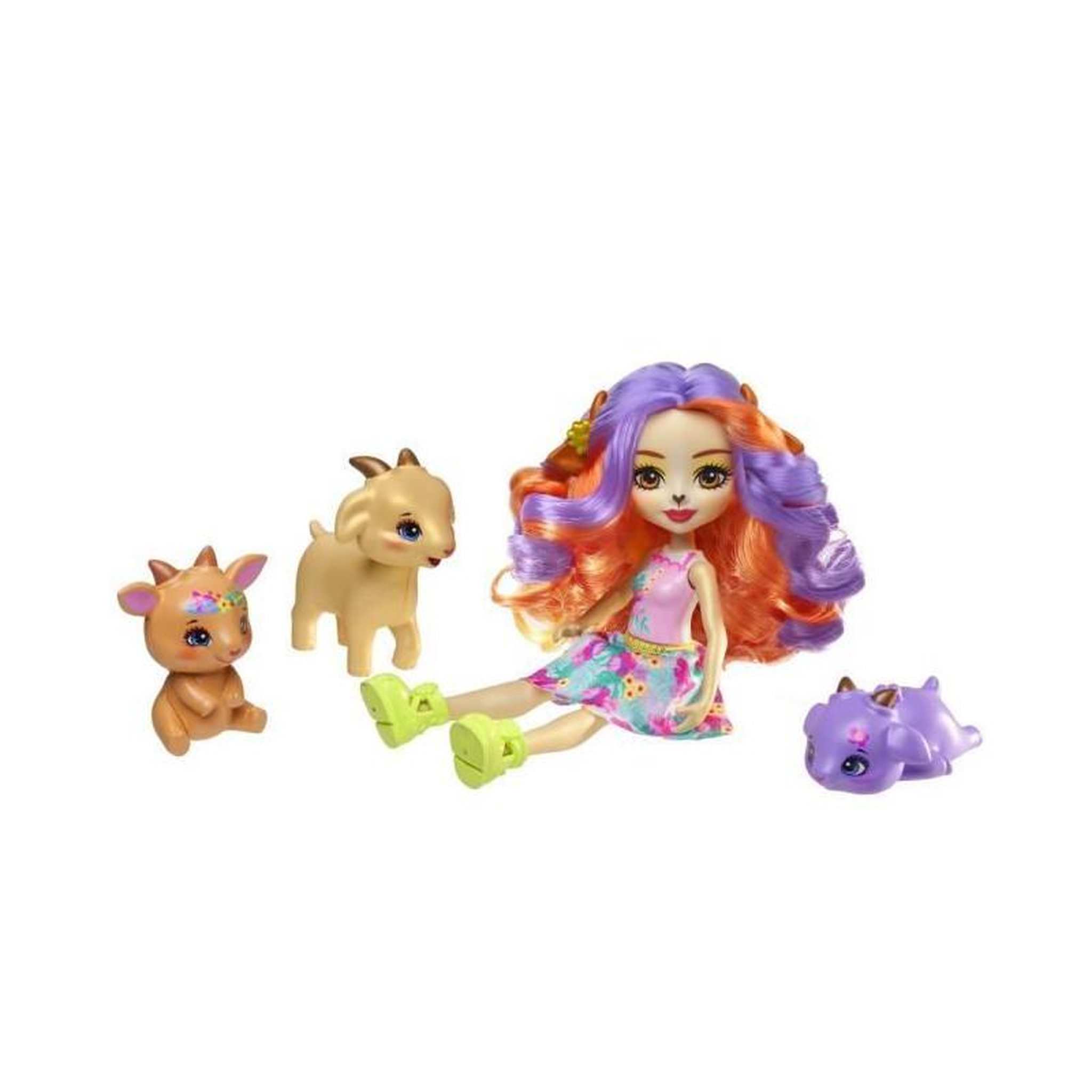 Voir la diapositive 6 : ENCHANTIMALS Poupée Enchantimals Golita Chèvre couleurs vives et tropicales