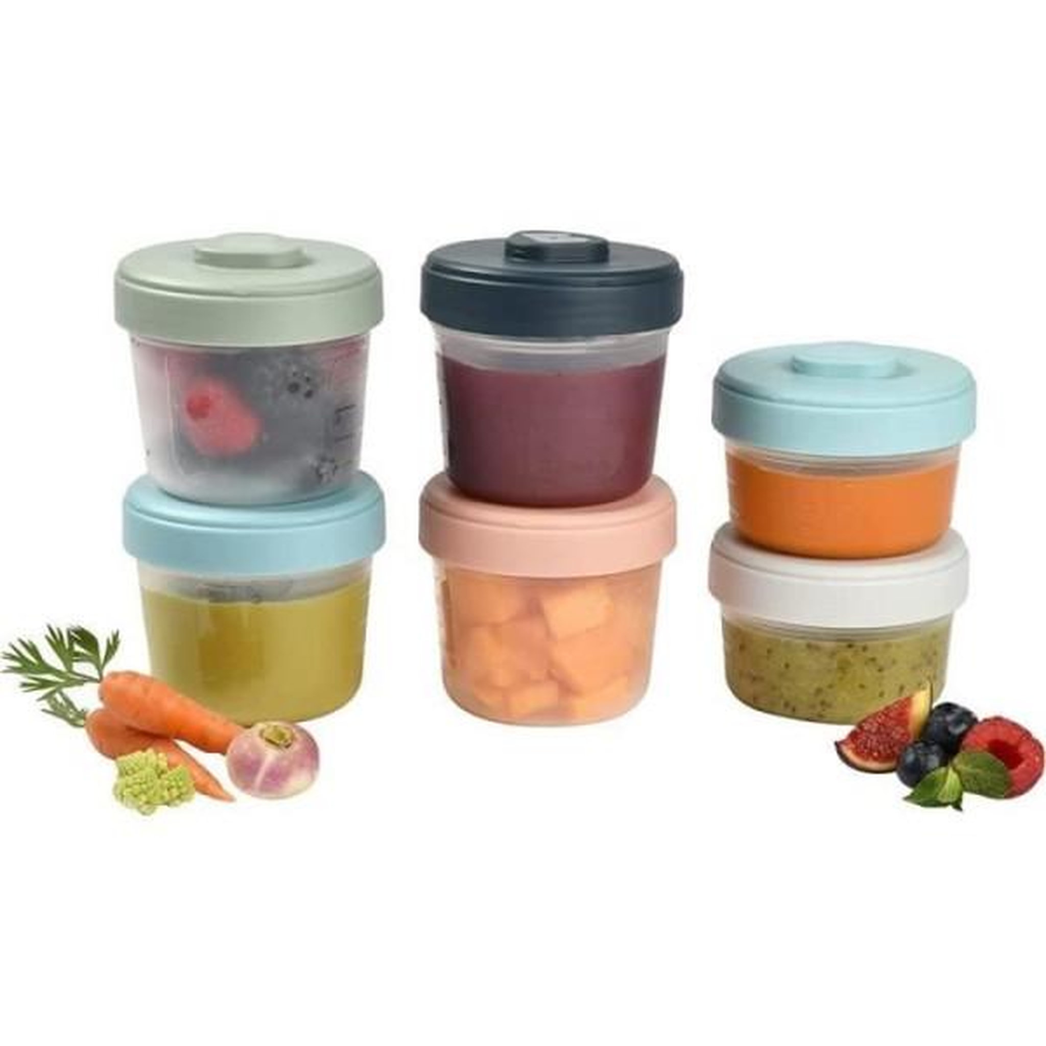 Voir la diapositive 2 : BEABA BEABA, Set 1er age 6 portions clip de conservation - 2x90ml + 4x150ml
