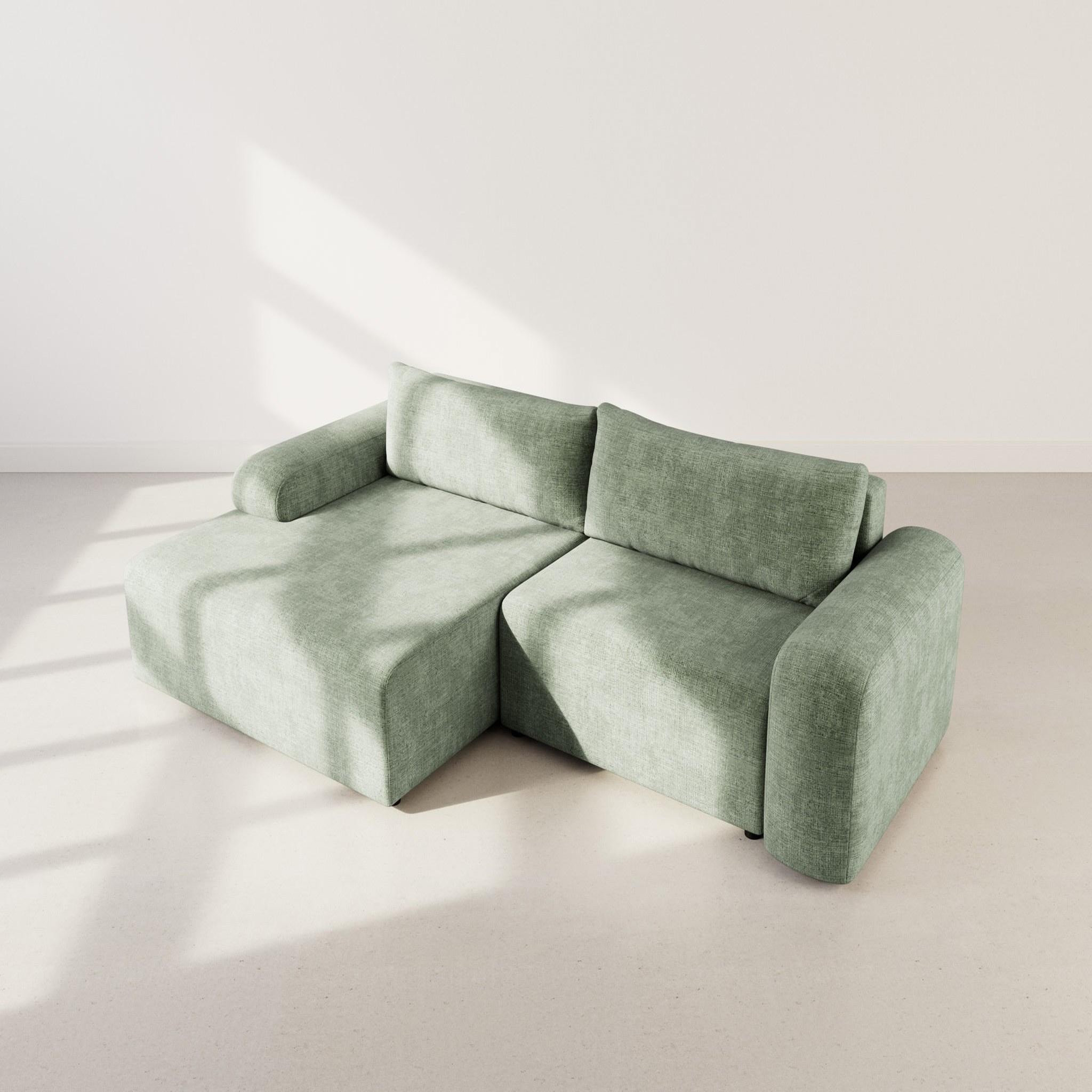 Voir la diapositive 6 : BEST MOBILIER Rebecca - canapé d'angle gauche 4 places convertible avec coffre en velours texturé