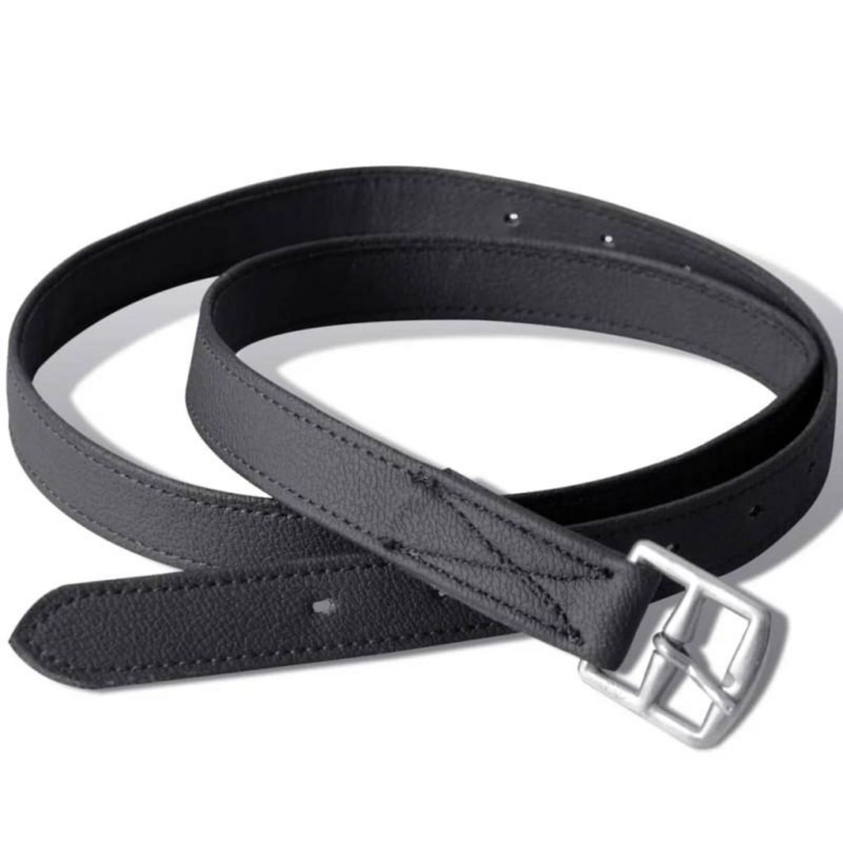 VIDAXL Set de selle equitation 17,5  en cuir veritable 12 cm 5 en 1 noir