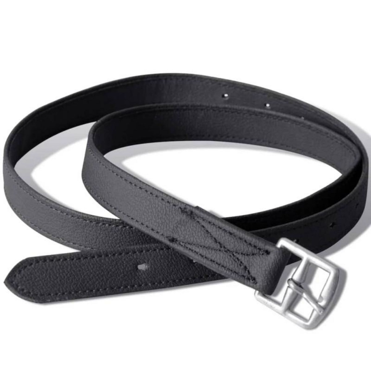 VIDAXL Set de selle equitation 17,5  en cuir veritable 12 cm 5 en 1 noir