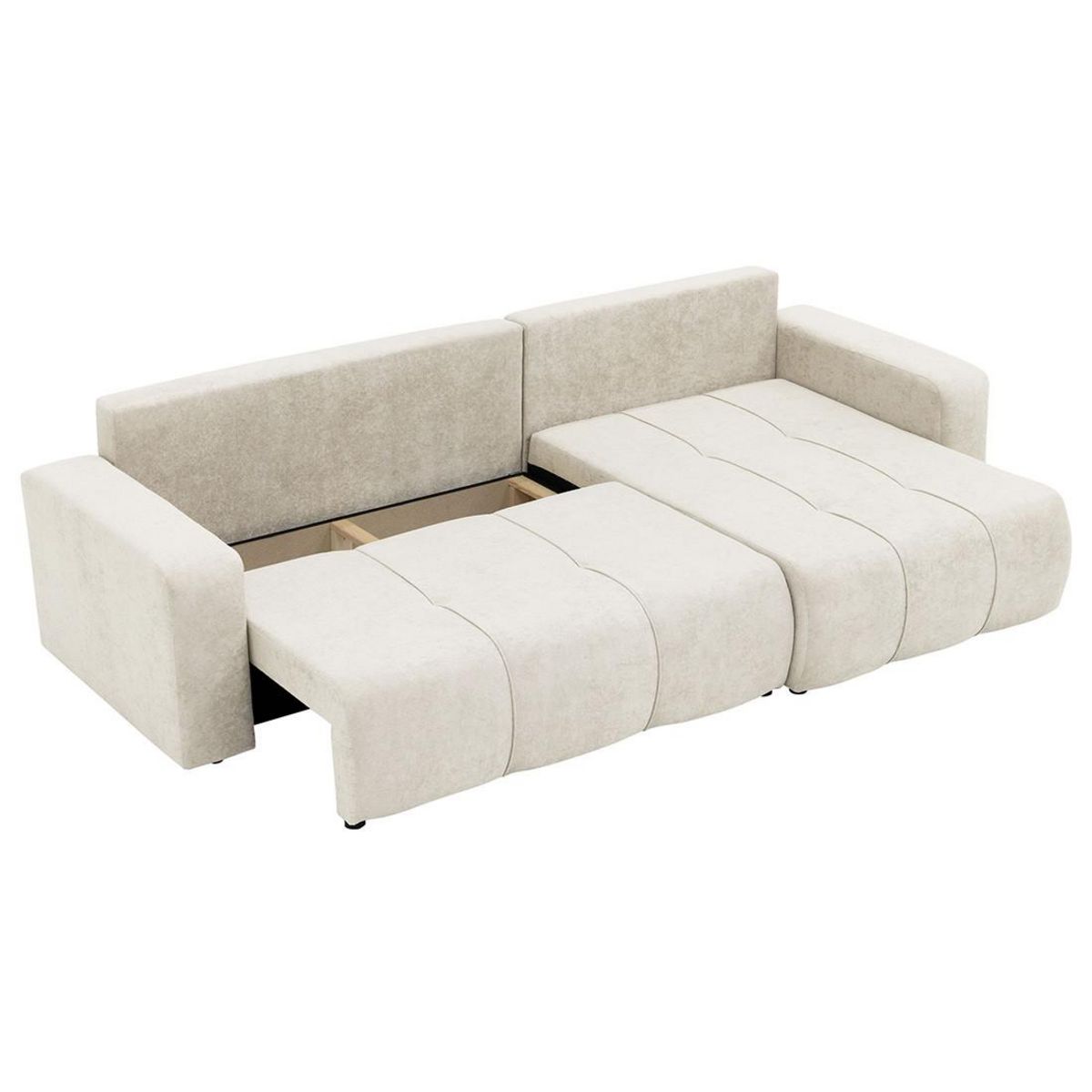 BEST MOBILIER Nicole - canapé d'angle réversible 5 places convertible avec coffre en tissu