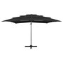 Voir la diapositive 3 : VIDAXL Parasol de jardin a 4 niveaux avec mat en aluminium noir