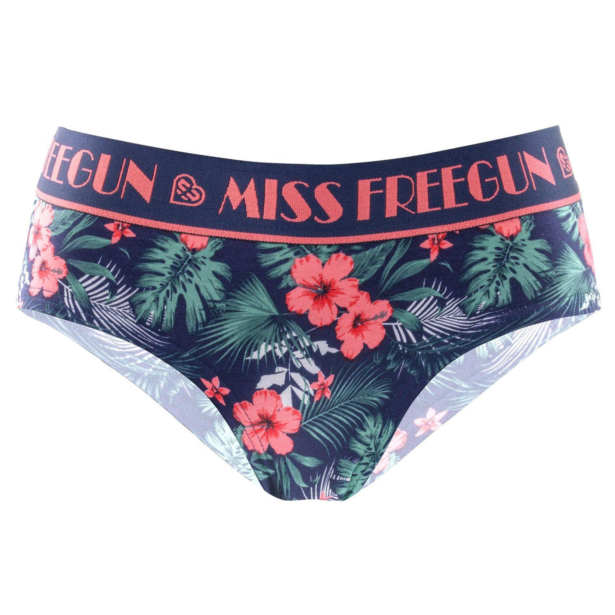 Voir la diapositive 3 : FREEGUN Lot de 3 culottes femme tropical flower