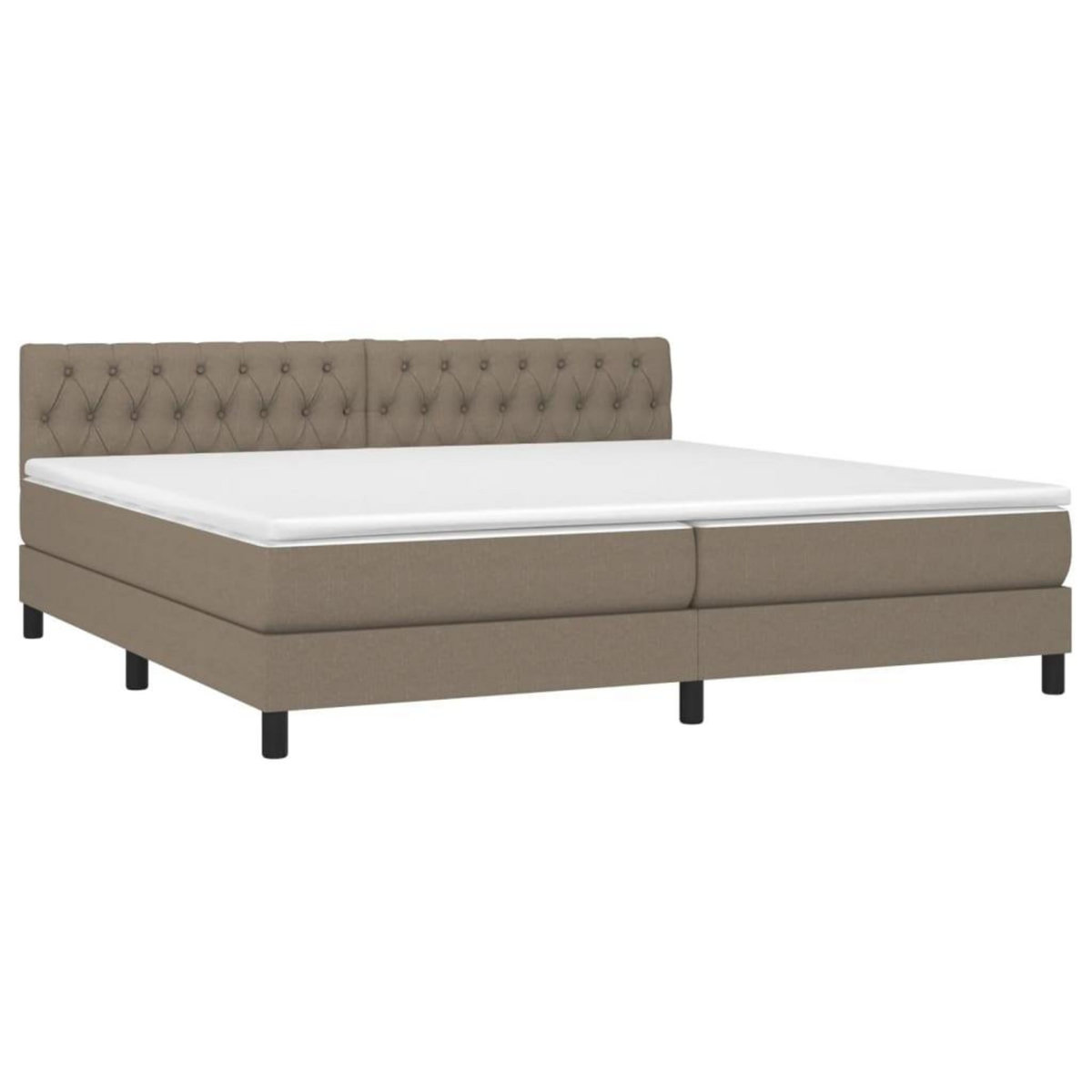 VIDAXL Sommier a lattes de lit avec matelas Taupe 200x200 cm Tissu