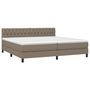 Voir la diapositive 3 : VIDAXL Sommier a lattes de lit avec matelas Taupe 200x200 cm Tissu