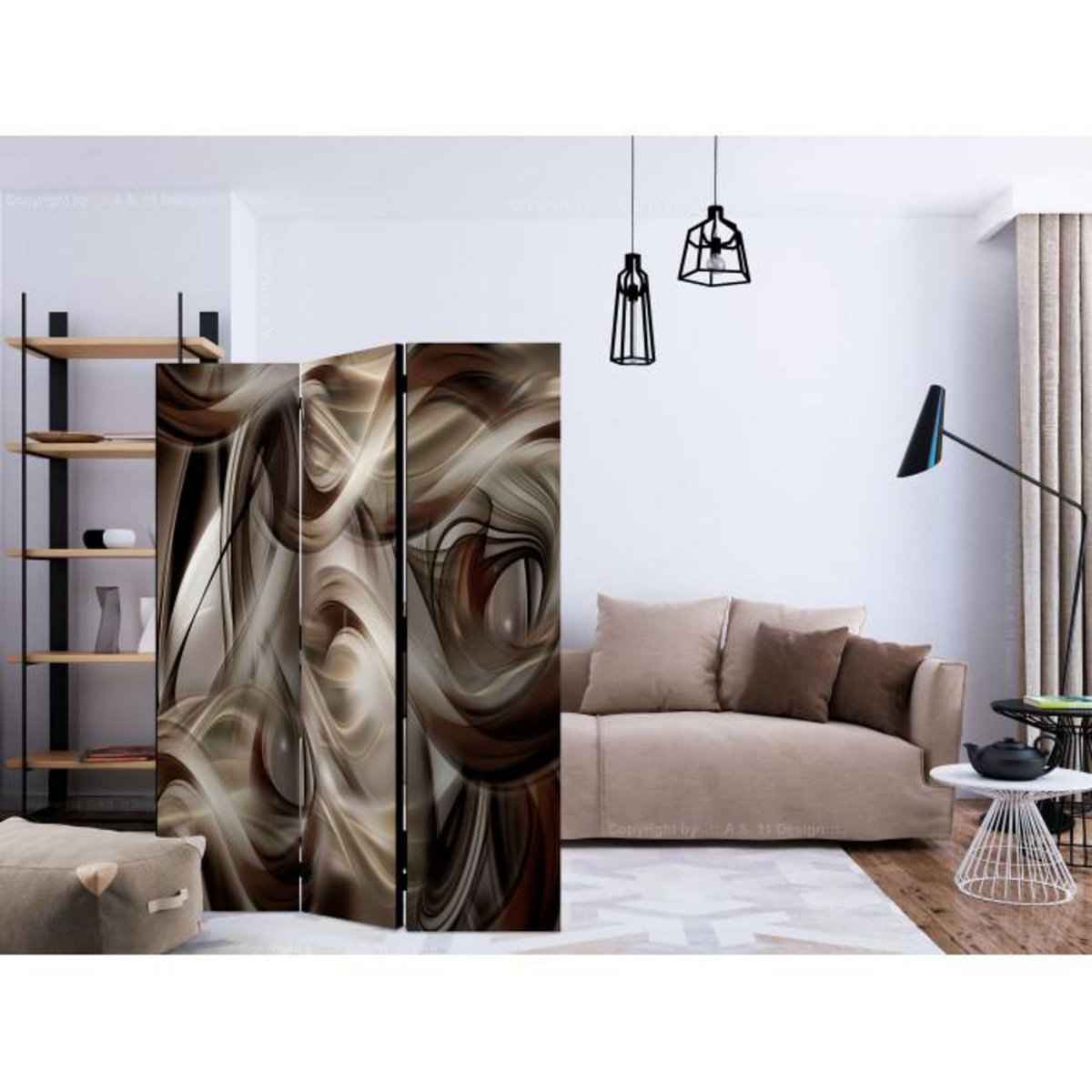 Paris Prix Paravent 3 Volets  Brown Revelry  135x172cm