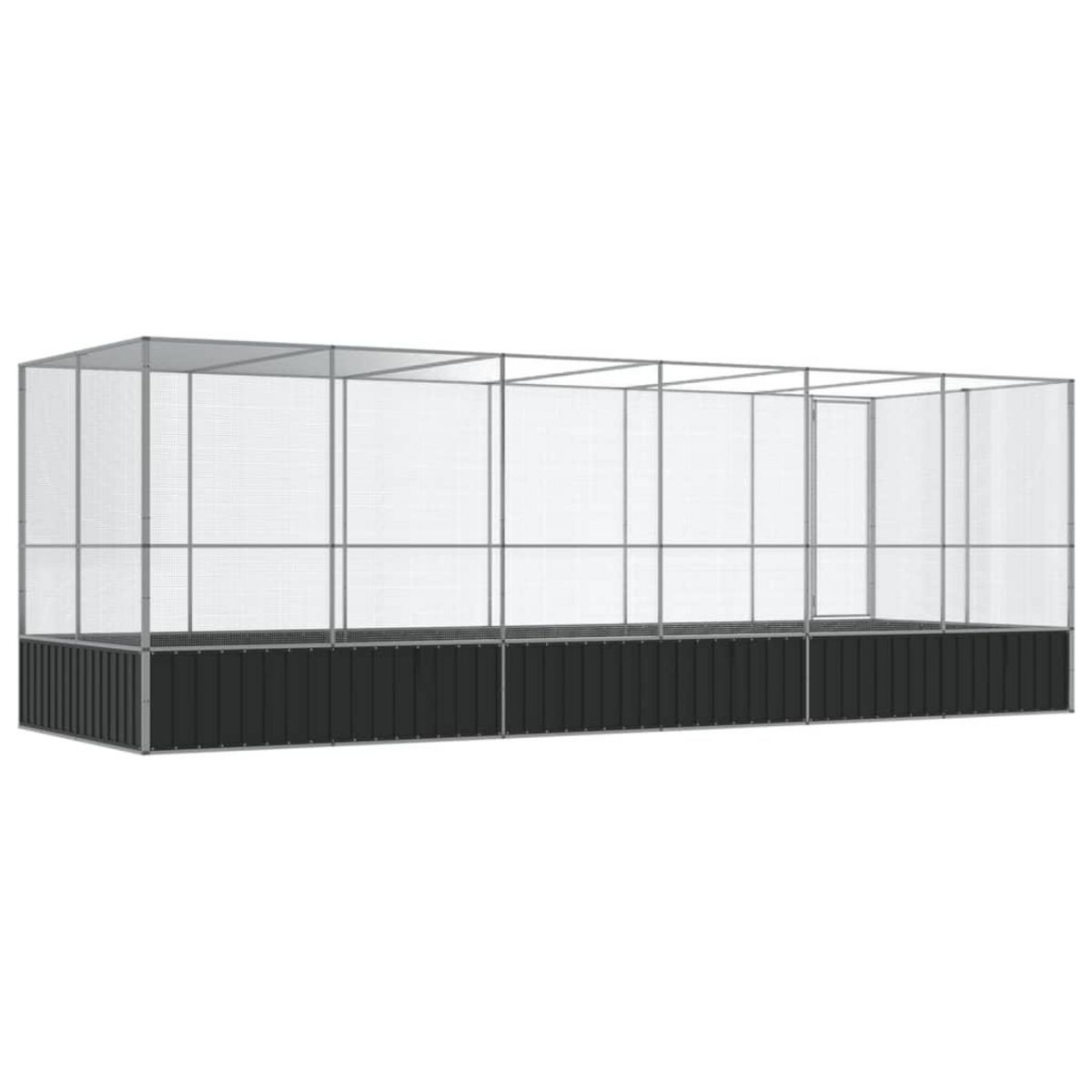 VIDAXL Voliere avec extension argente 625x207x212 cm acier