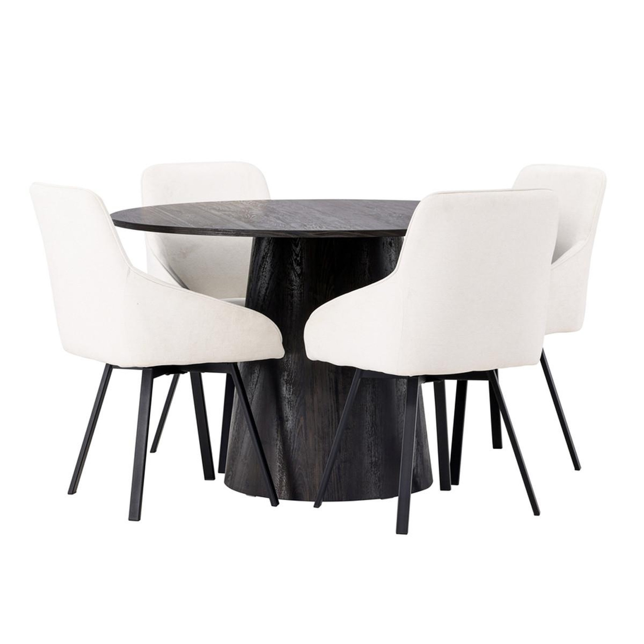 Paris Prix Ensemble table à manger & 4 chaises  lanzo & rosie  120cm beige & moka