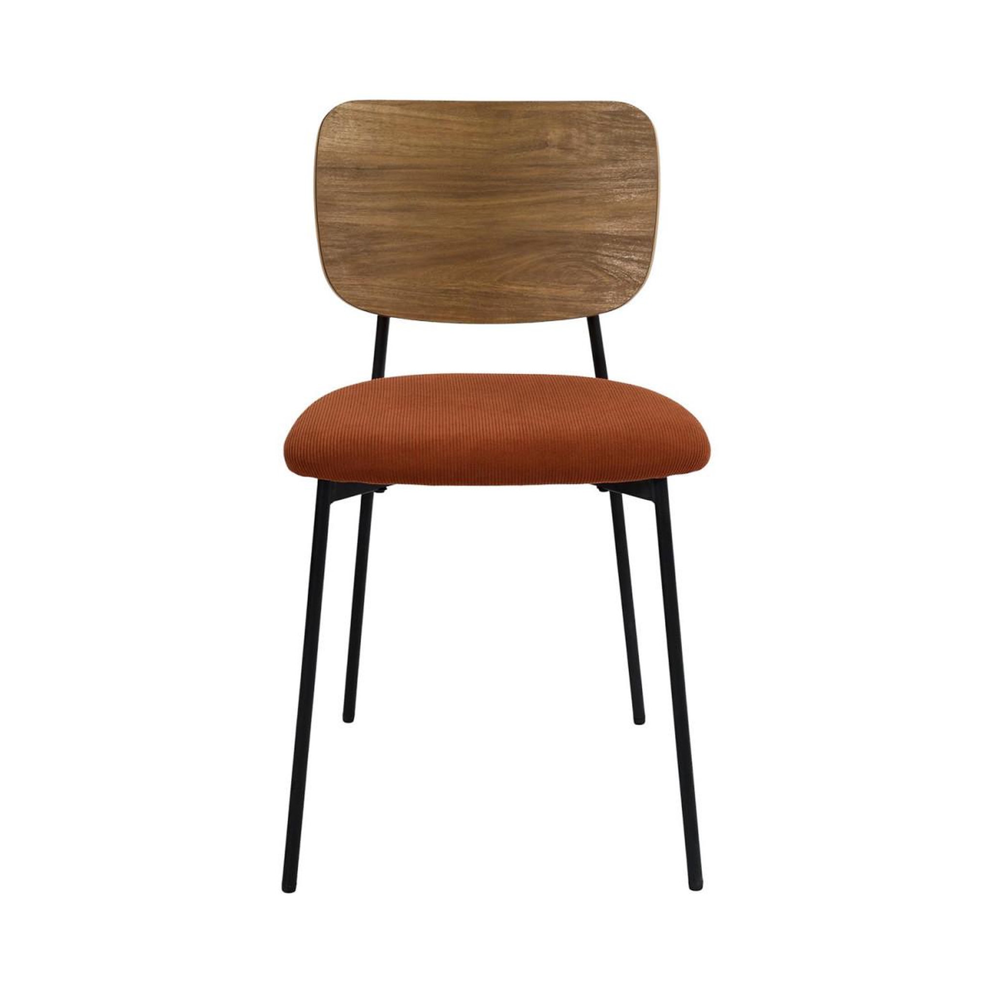 Voir la diapositive 3 : The Home Deco Factory Lot de 4 chaises côtelées bois  jules  77cm terracotta