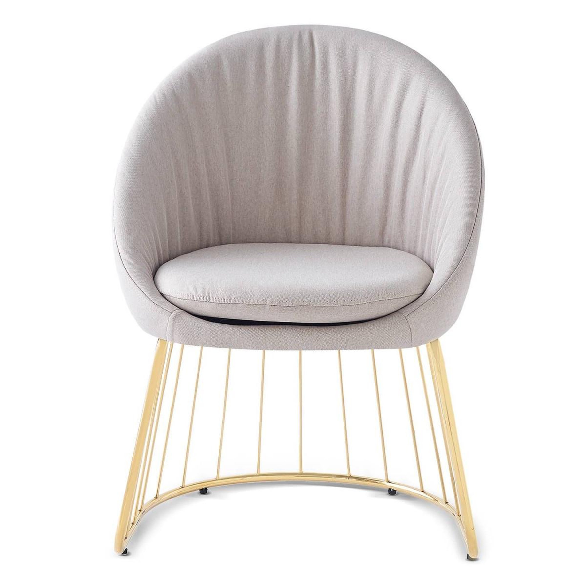 Voir la diapositive 2 : Paris Prix Chaise design en tissu  mayra  84cm beige