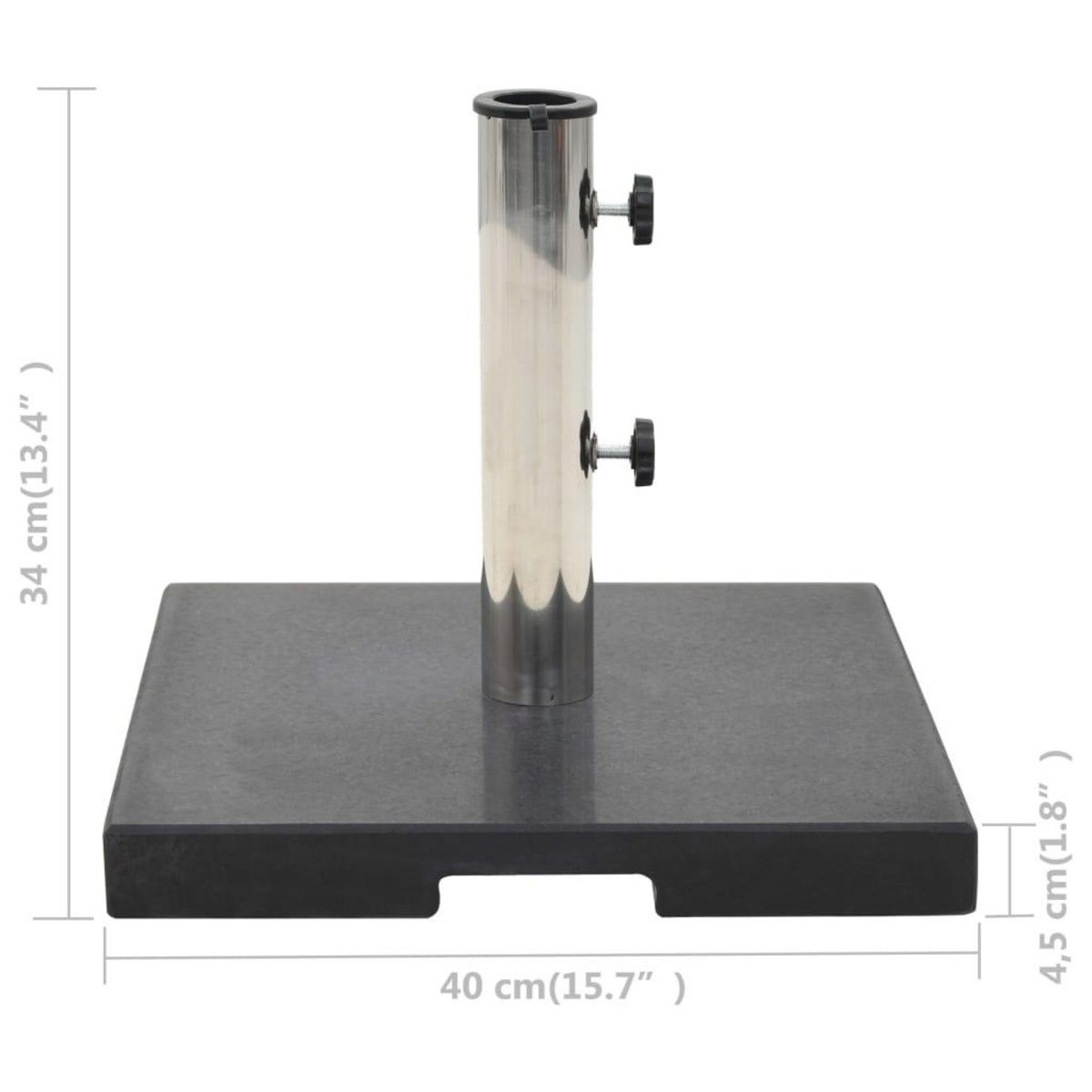 VIDAXL Socle de parasol Granite 20 kg Carre Noir