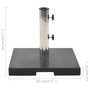 Voir la diapositive 6 : VIDAXL Socle de parasol Granite 20 kg Carre Noir