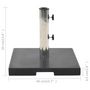 Voir la diapositive 6 : VIDAXL Socle de parasol Granite 20 kg Carre Noir