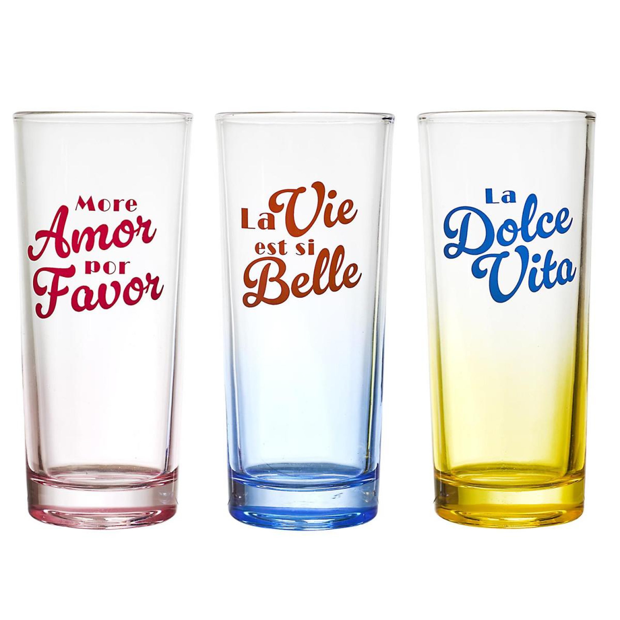 Paris Prix Lot de 3 Verres Colorés  Dolce Vita  22cl Multicolore