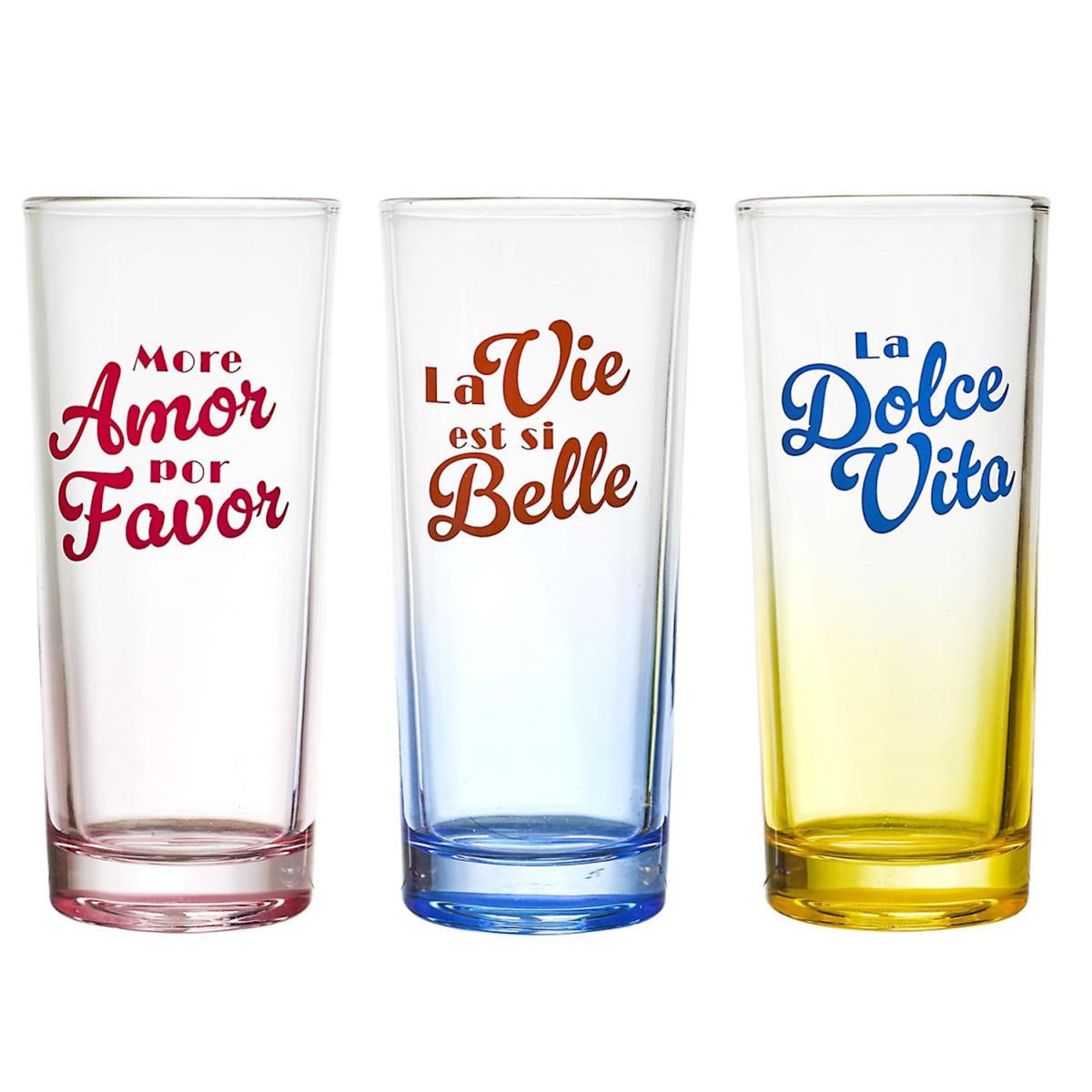 Paris Prix Lot de 3 Verres Colorés  Dolce Vita  22cl Multicolore