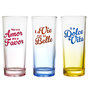 Voir la diapositive 1 : Paris Prix Lot de 3 Verres Colorés  Dolce Vita  22cl Multicolore