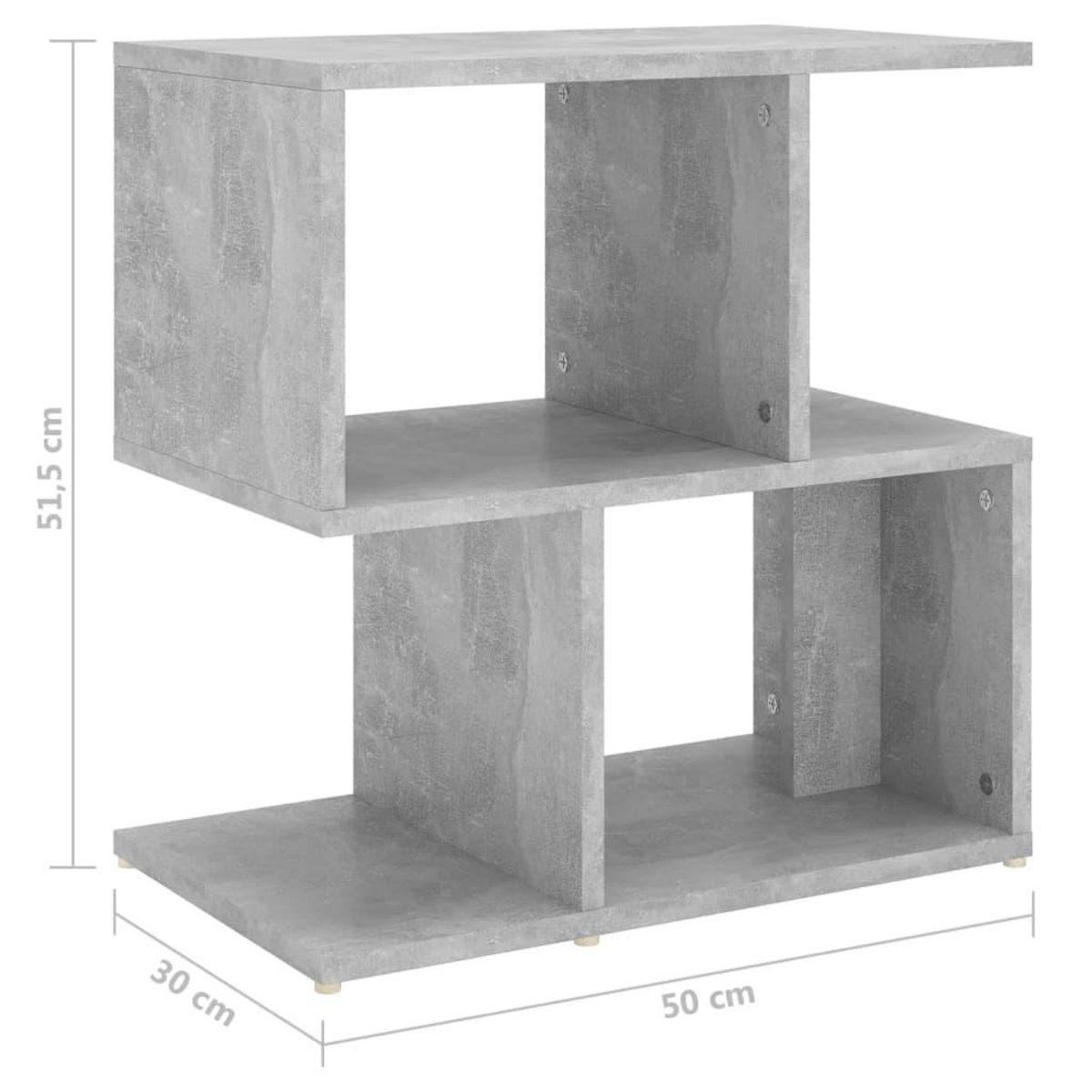 VIDAXL Table de chevet gris beton 50x30x51,5 cm bois d'ingenierie