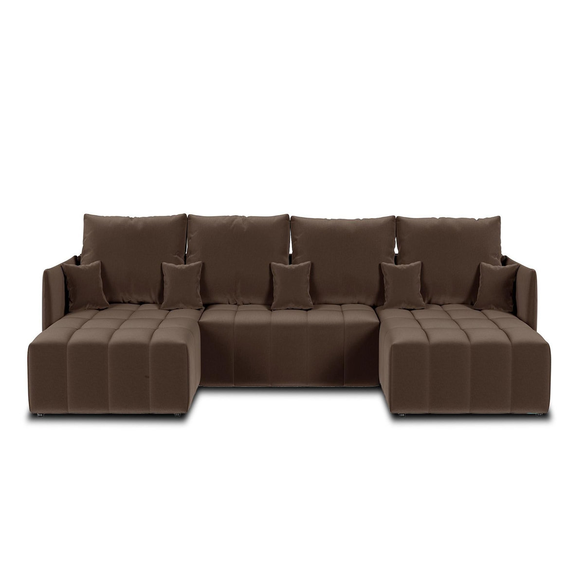 BEST MOBILIER Petra - canapé panoramique en u - 7 places - convertible - avec coffre - en velours