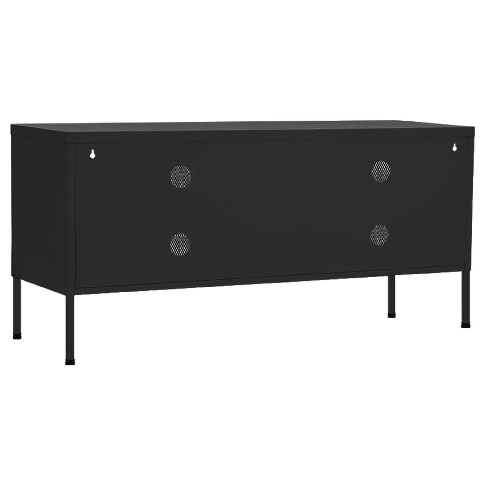 Voir la diapositive 5 : VIDAXL Meuble TV Noir 105x35x50 cm Acier