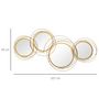 Voir la diapositive 3 : HOMCOM Lot de 4 miroirs ronds muraux Ø 30, 24, 21 cm crochet visserie incluse métal doré