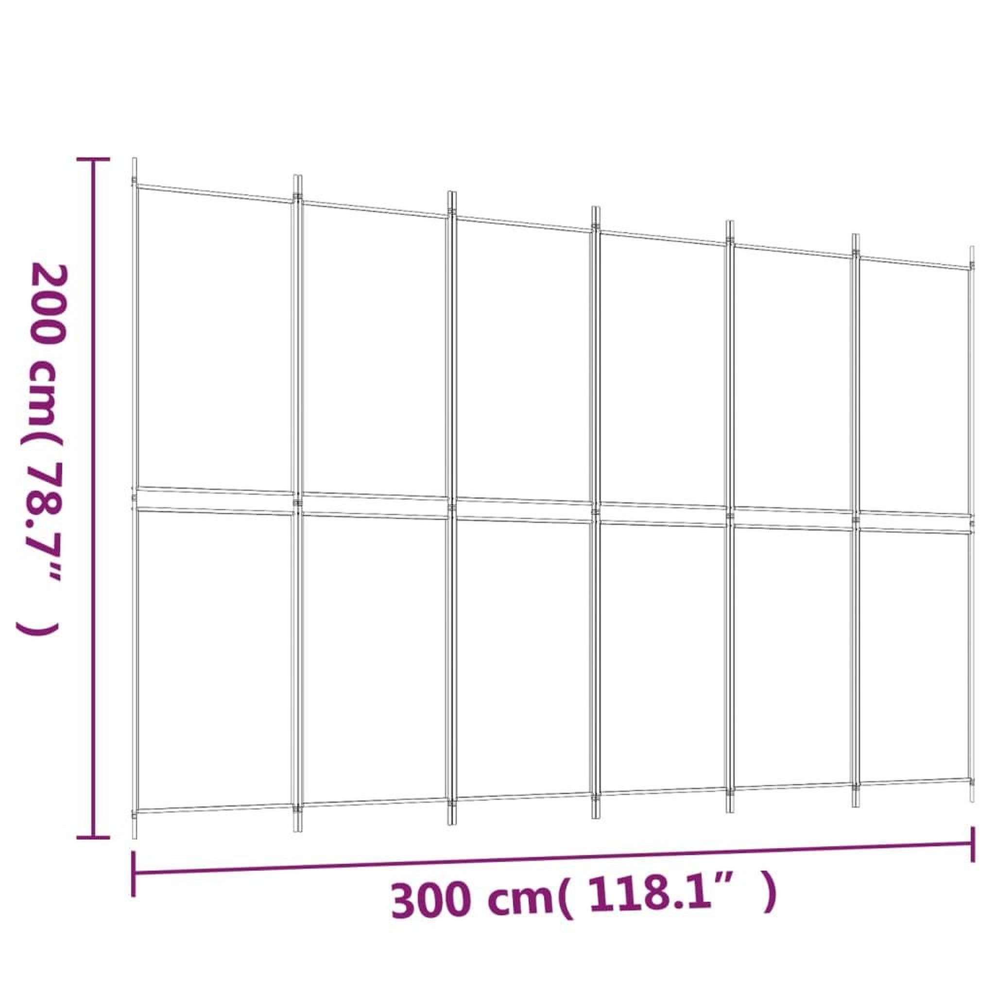 Voir la diapositive 6 : VIDAXL Cloison de separation 6 panneaux Marron 300x200 cm Tissu