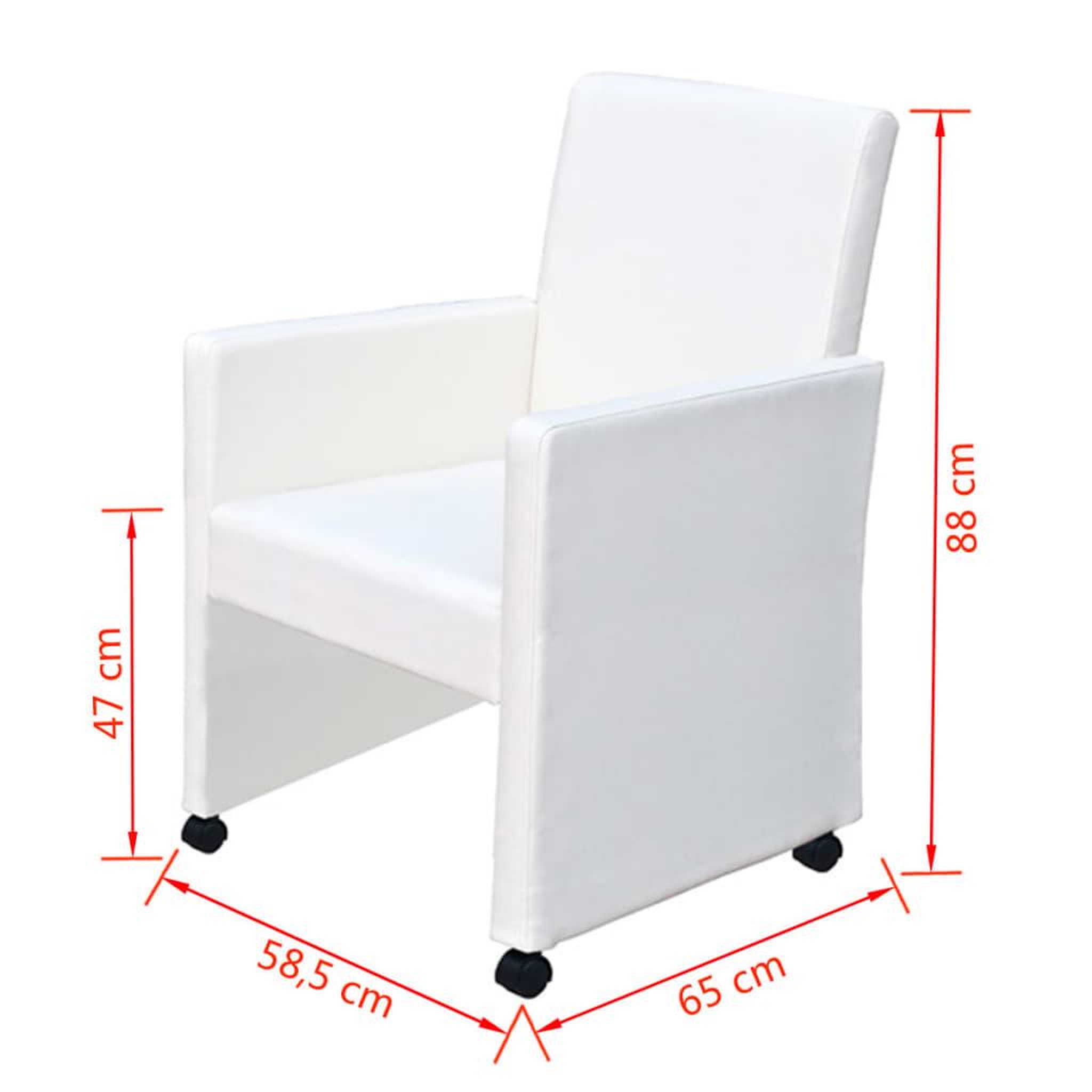 Voir la diapositive 6 : VIDAXL Chaises a manger lot de 6 blanc similicuir