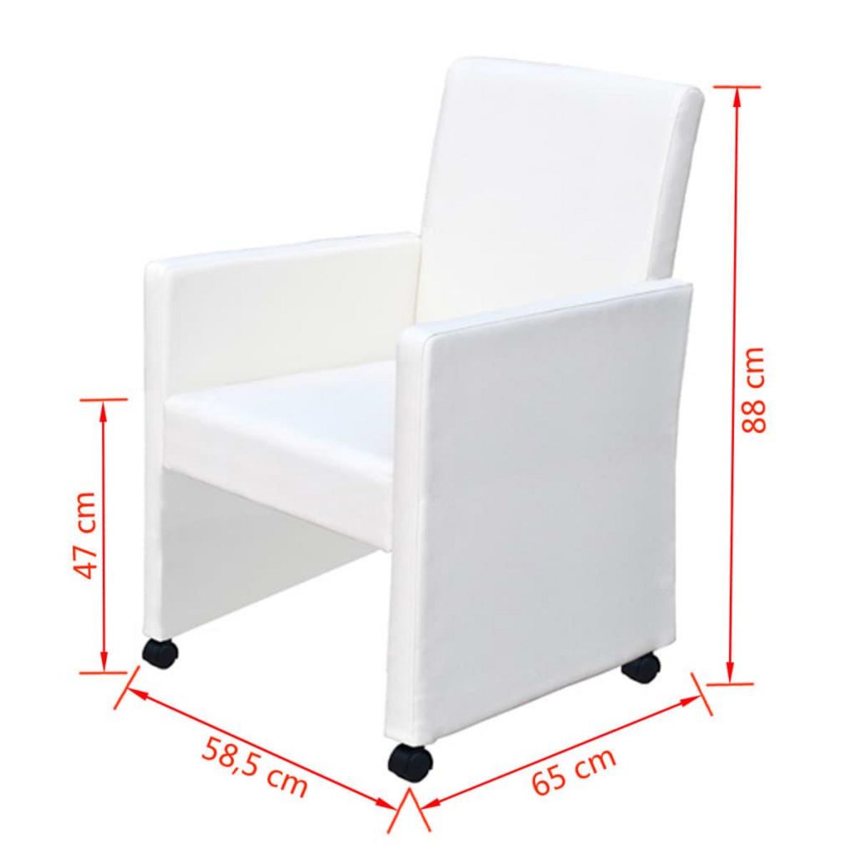 VIDAXL Chaises a manger lot de 6 blanc similicuir