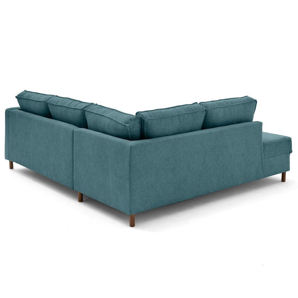 LISA DESIGN Jake - canapé d'angle gauche 5 places convertible en tissu velours relief