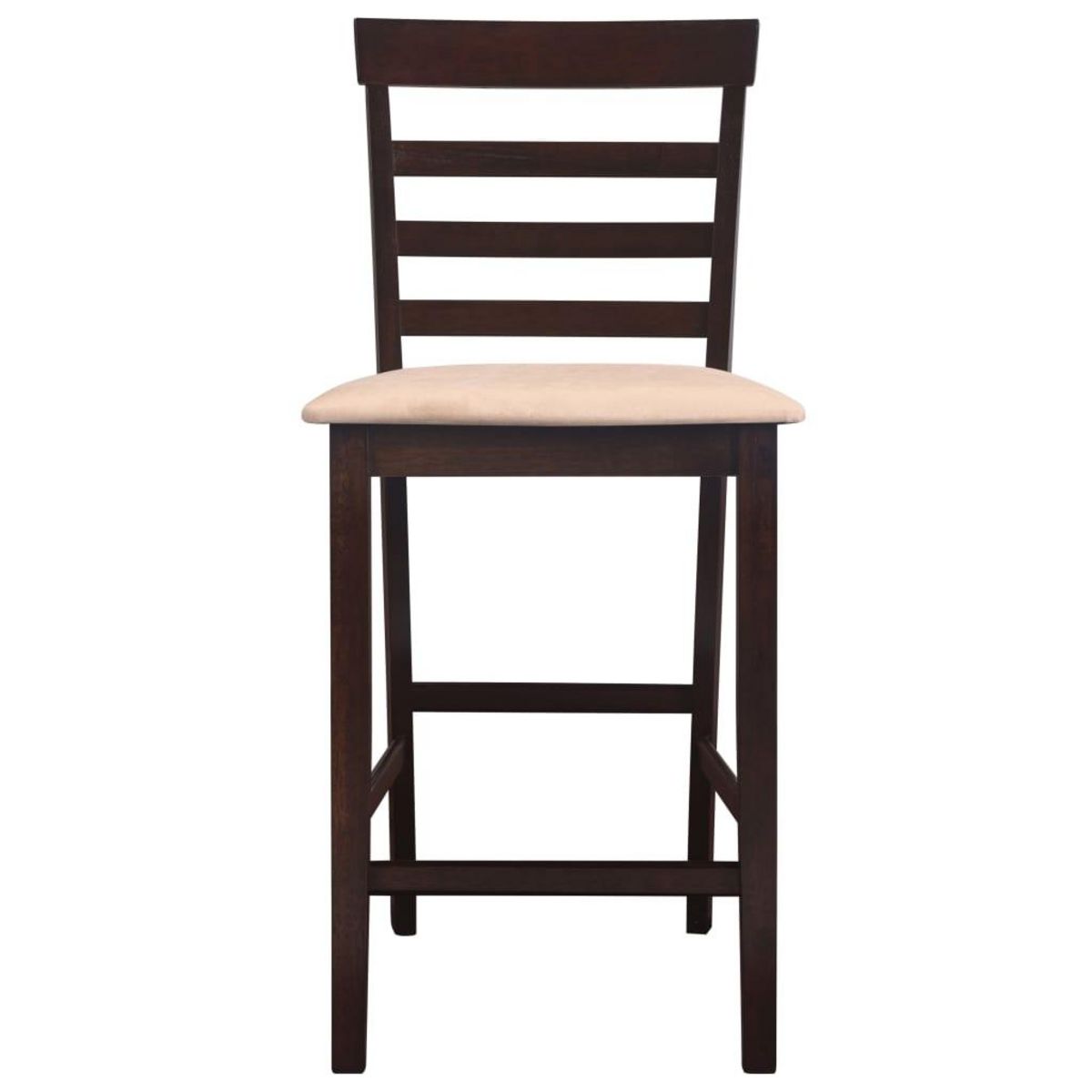 VIDAXL Set table et 4 chaises de bar en bois coloris marron