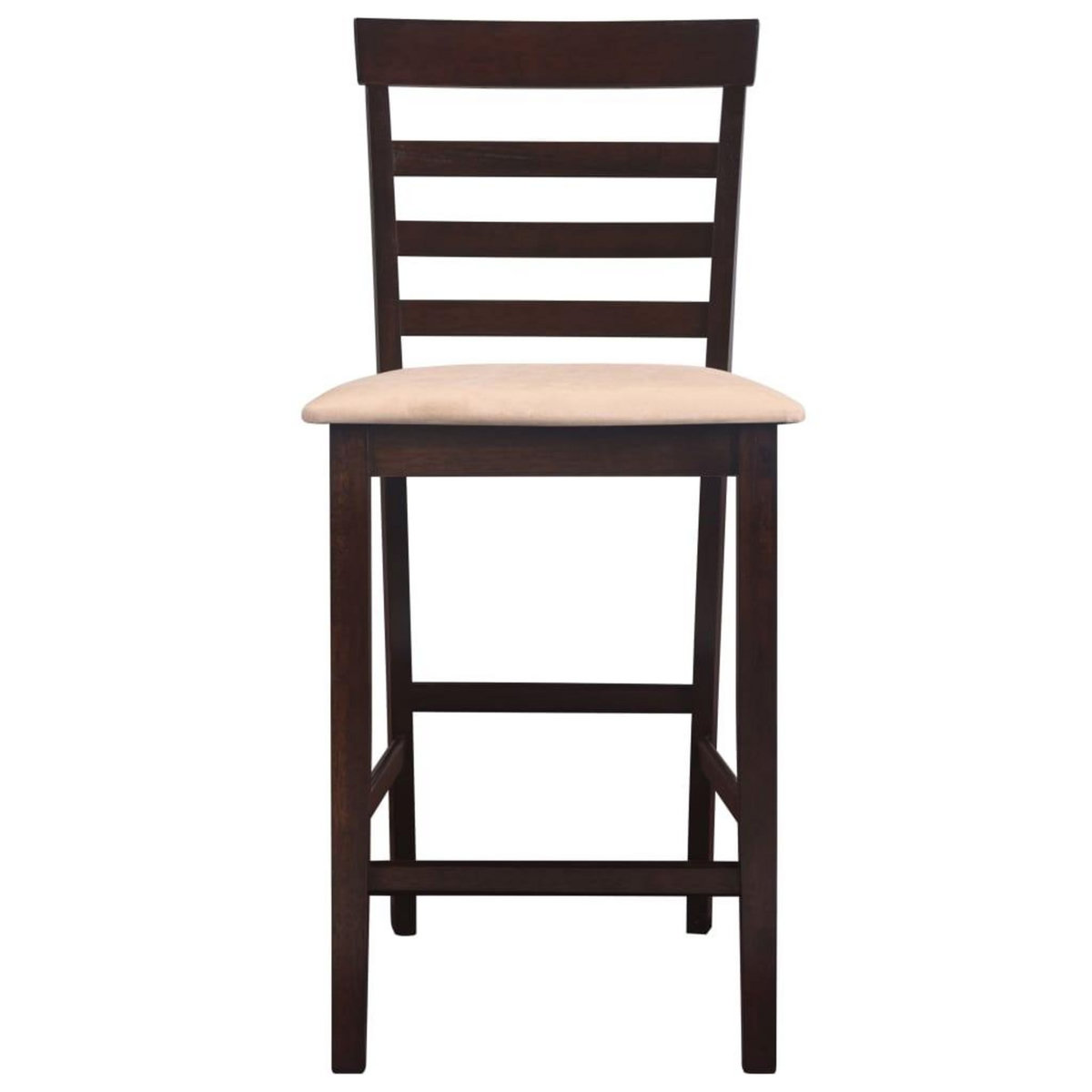 VIDAXL Set table et 4 chaises de bar en bois coloris marron