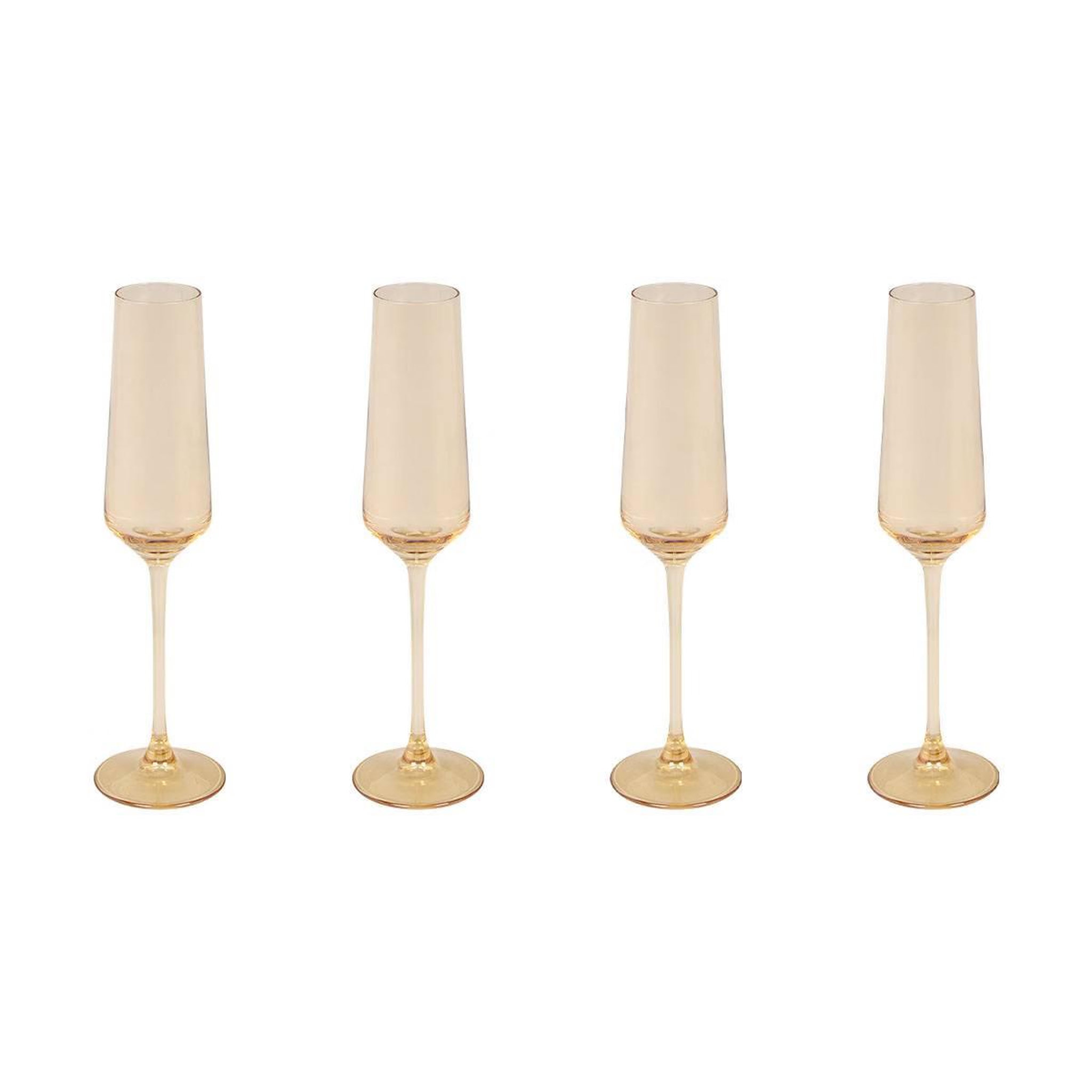 SECRET DE GOURMET Lot de 4 flûtes à champagne  ambre  20cl ambre