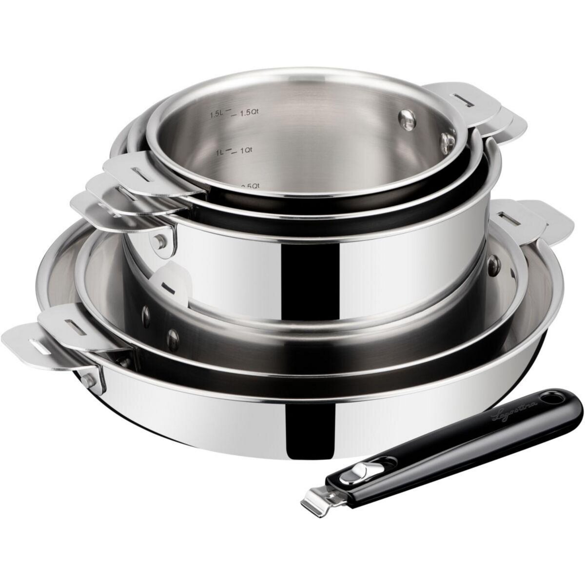 Lagostina Batterie de cuisine Esperta triply 5 pièces + poignée