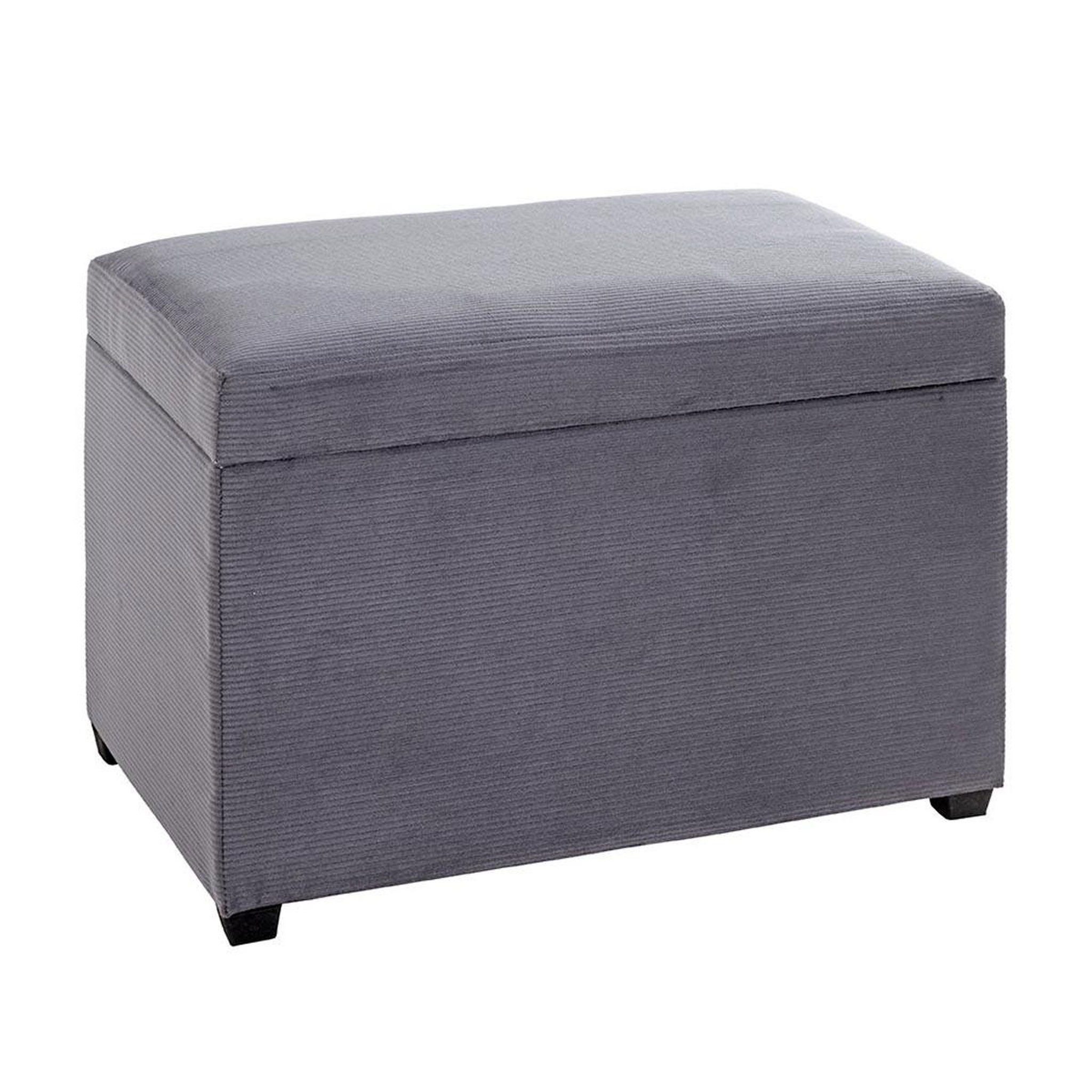 Paris Prix Banc coffre de rangement côtelé  timmy  58cm gris