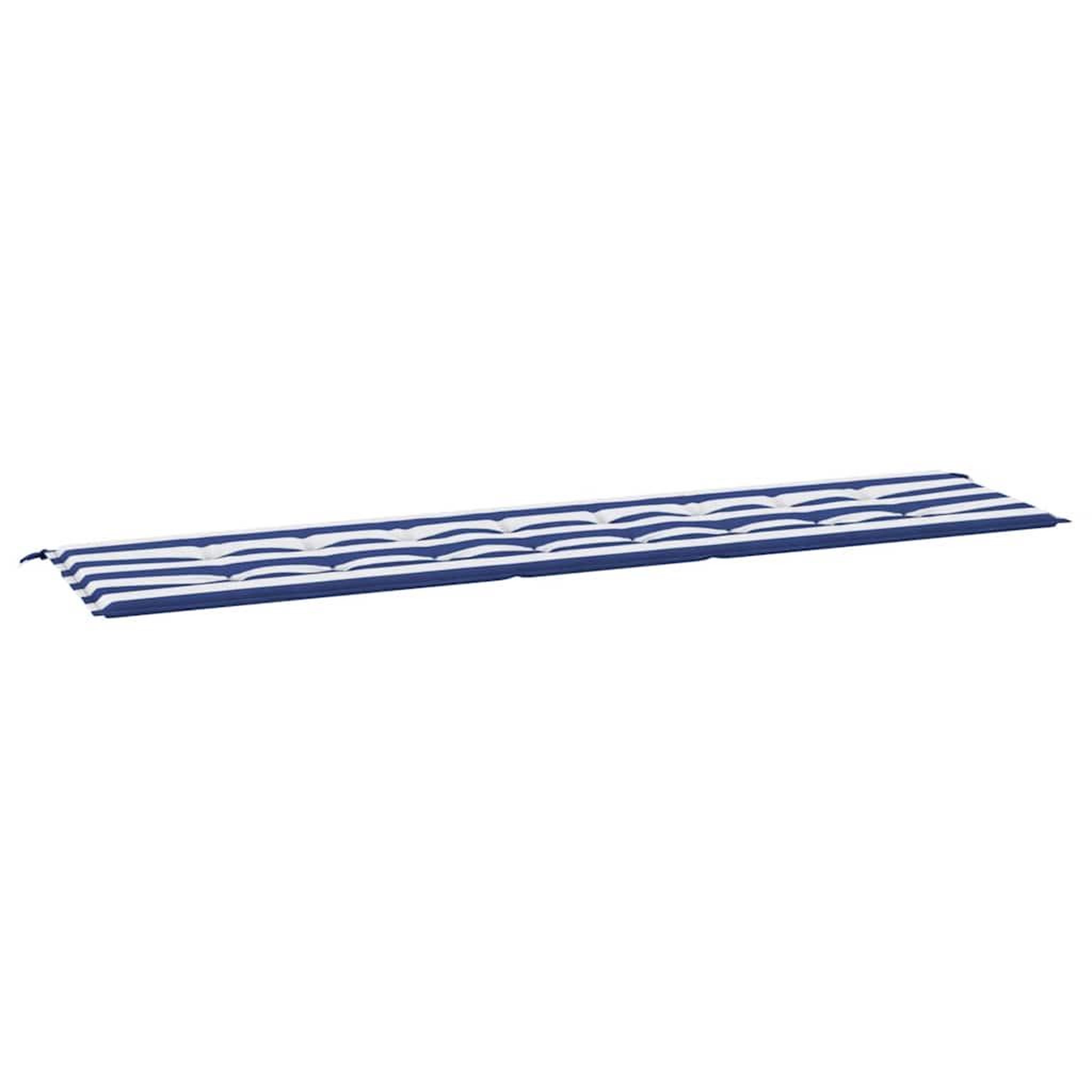 Voir la diapositive 2 : VIDAXL Coussin de banc de jardin rayures bleues et blanches 200x50x3cm